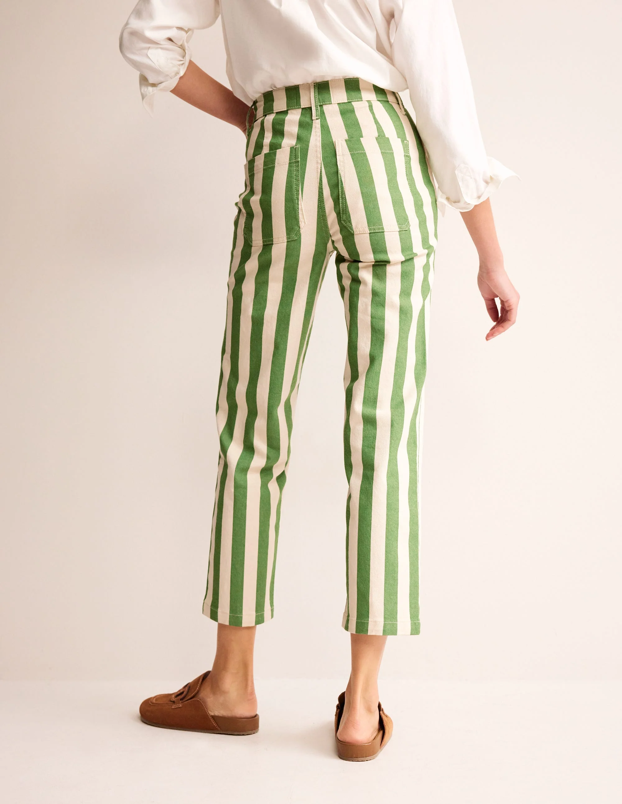 Striped Straight Jeans-Green & Ivory Stripe - Image 3