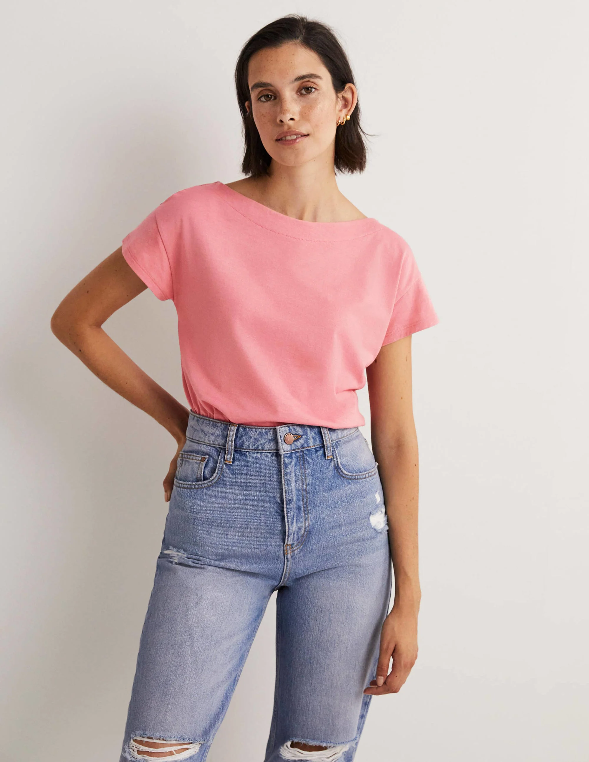 Supersoft Boat Neck T-Shirt-Wild Rose