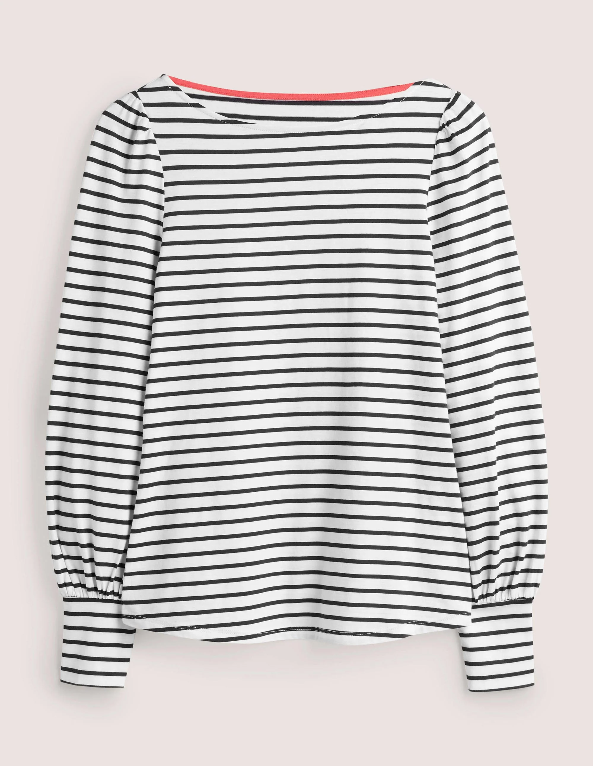 Supersoft Boat Neck Top-Ivory / Navy Stripe - Image 5