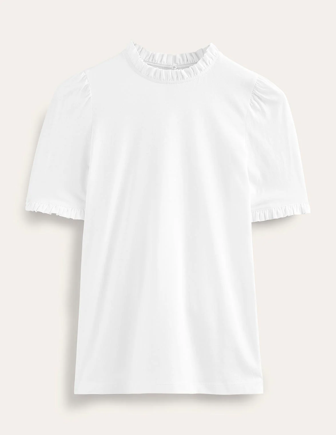 Supersoft Frill Detail T-shirt-White - Image 5
