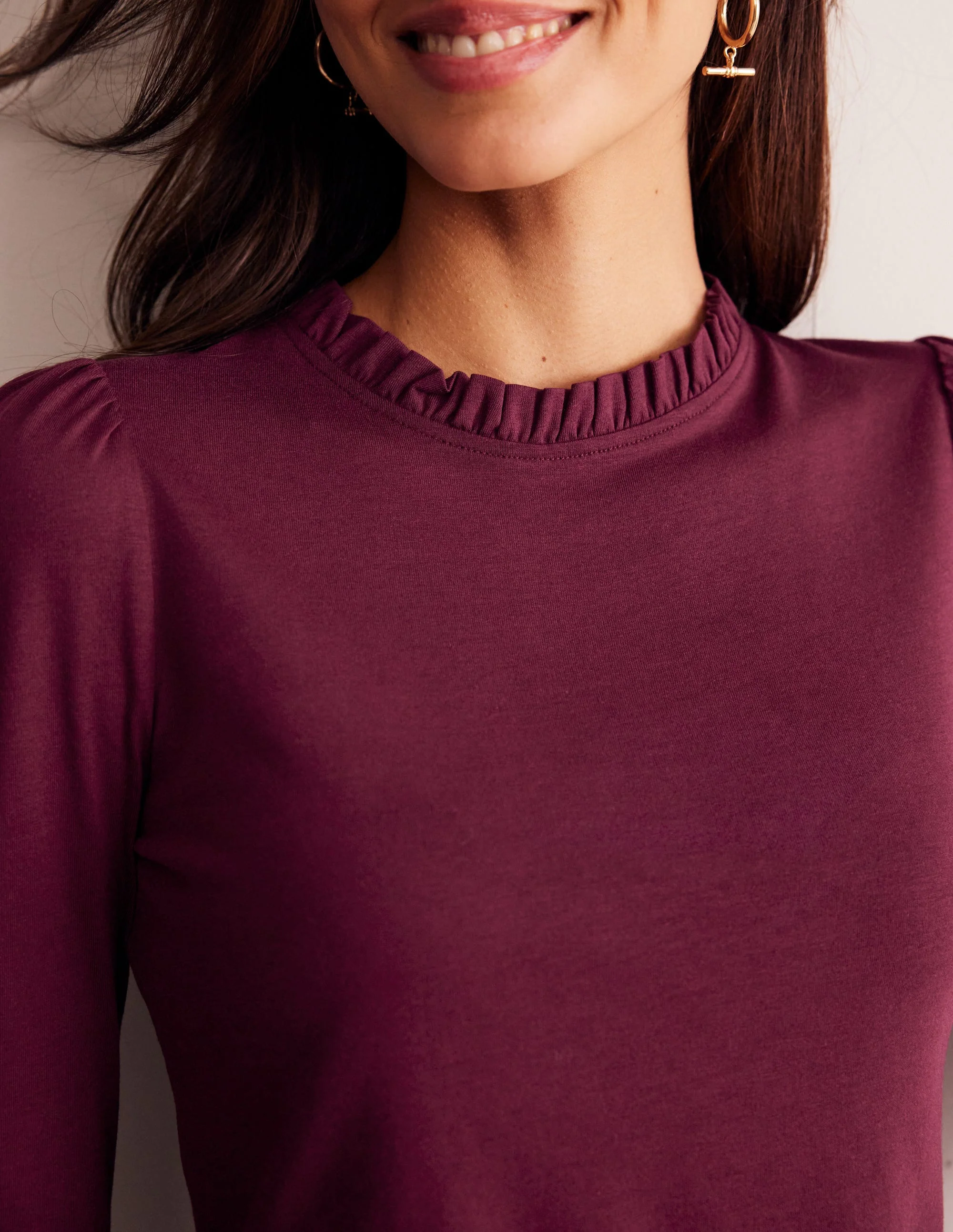 Supersoft Frill Detail Top-Deep Wisteria - Image 2