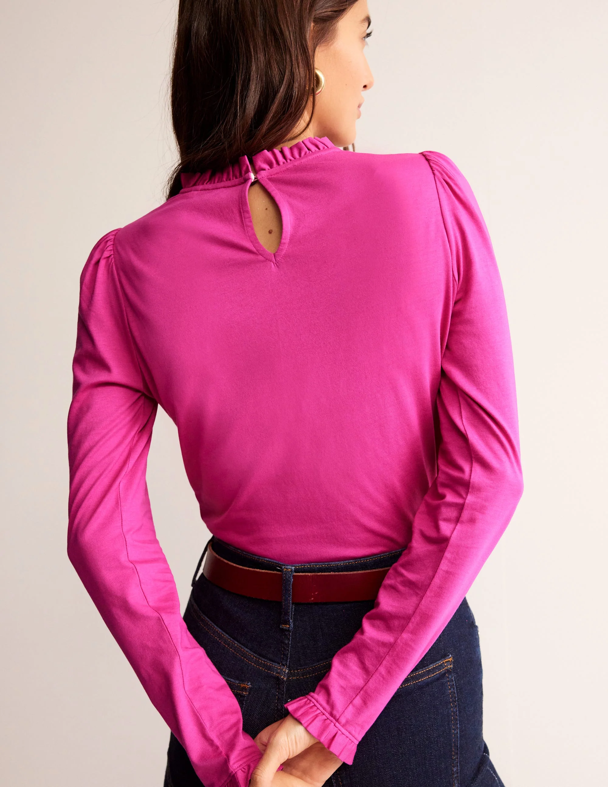 Supersoft Frill Detail Top-Rose Violet - Image 3