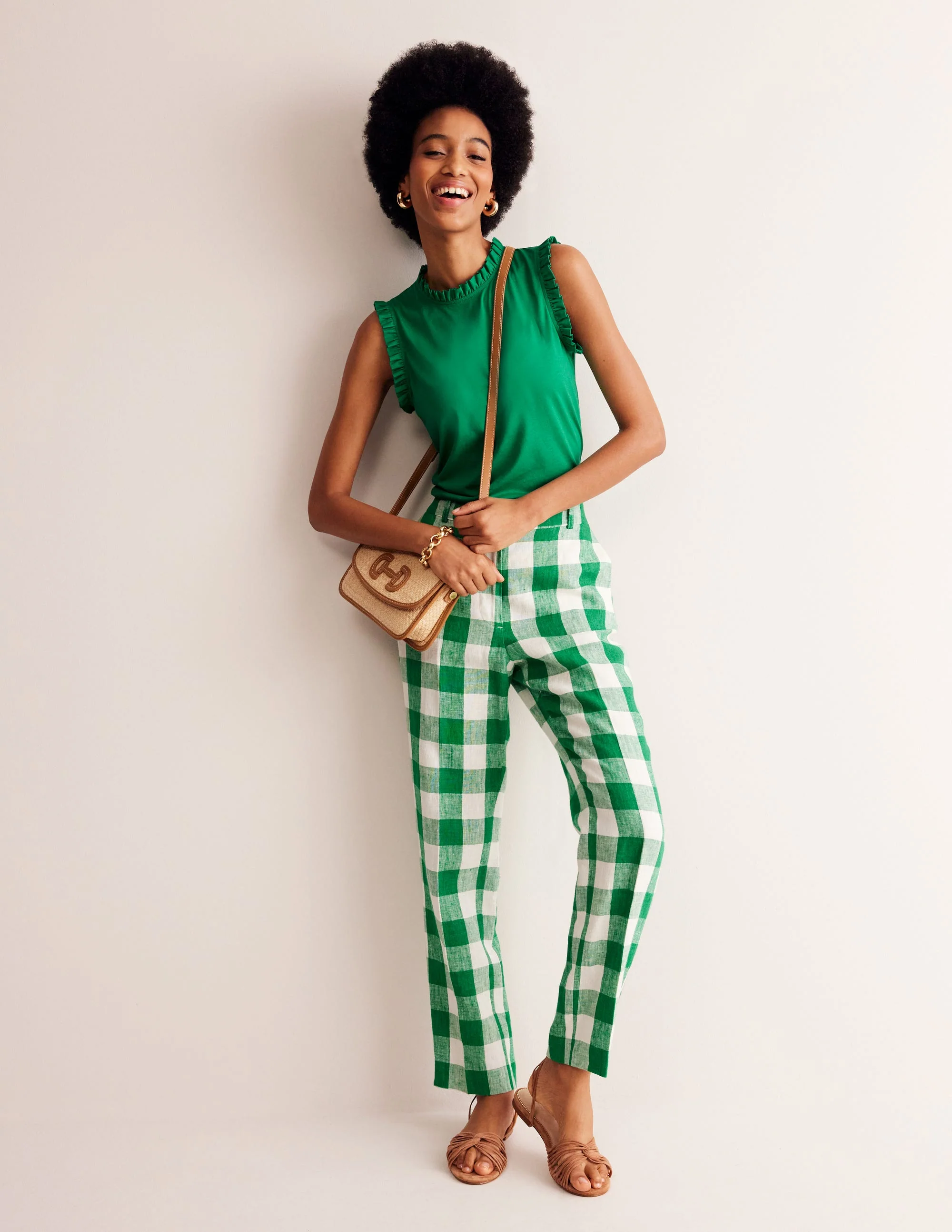 Supersoft Frill Detail Vest-Pepper Green - Image 4