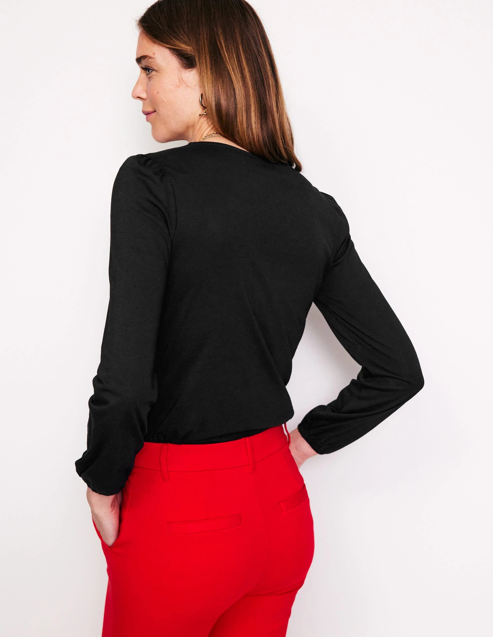 Supersoft Long Sleeve Top-Black - Image 3