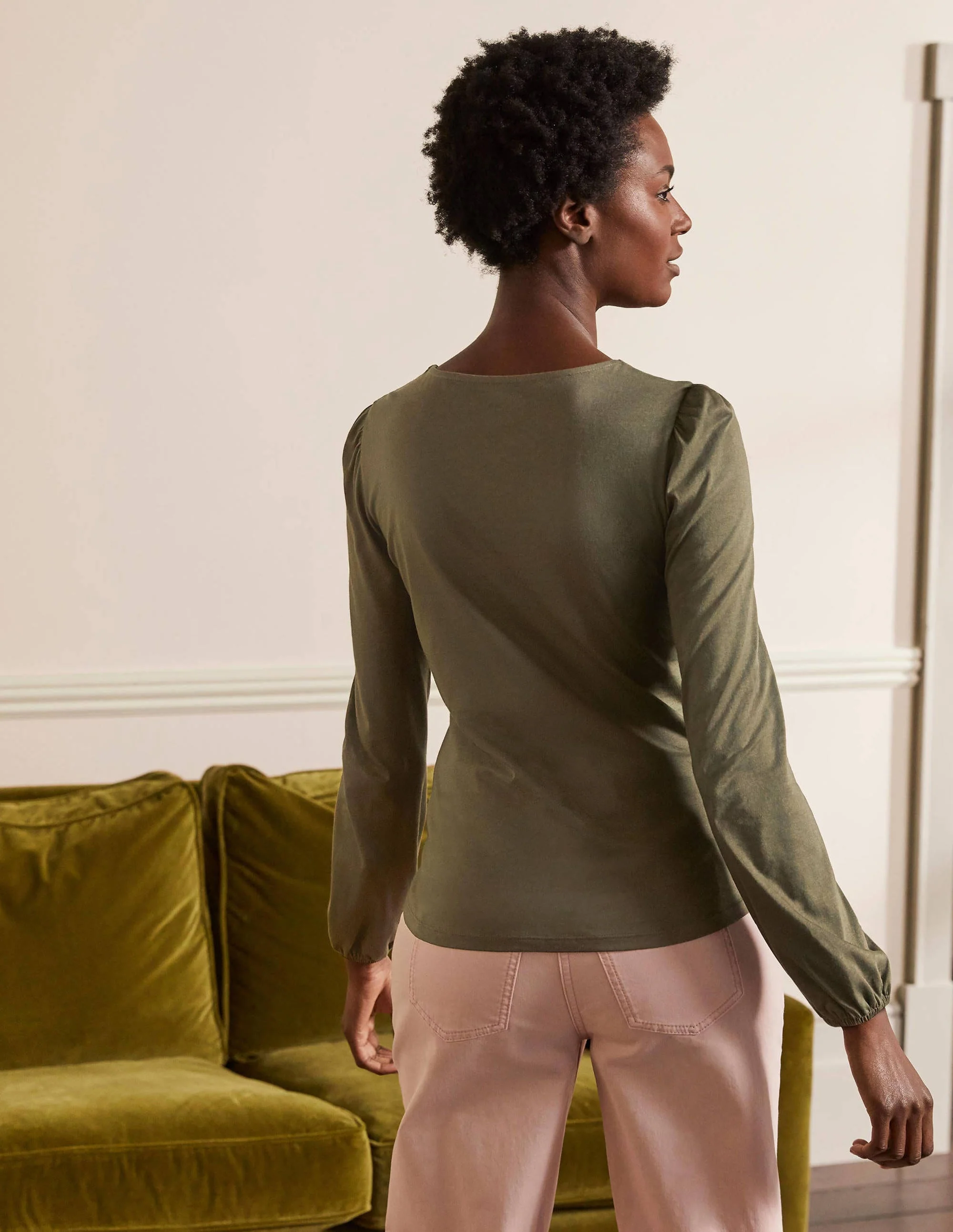 Supersoft Long Sleeve Top-Classic Khaki - Image 3