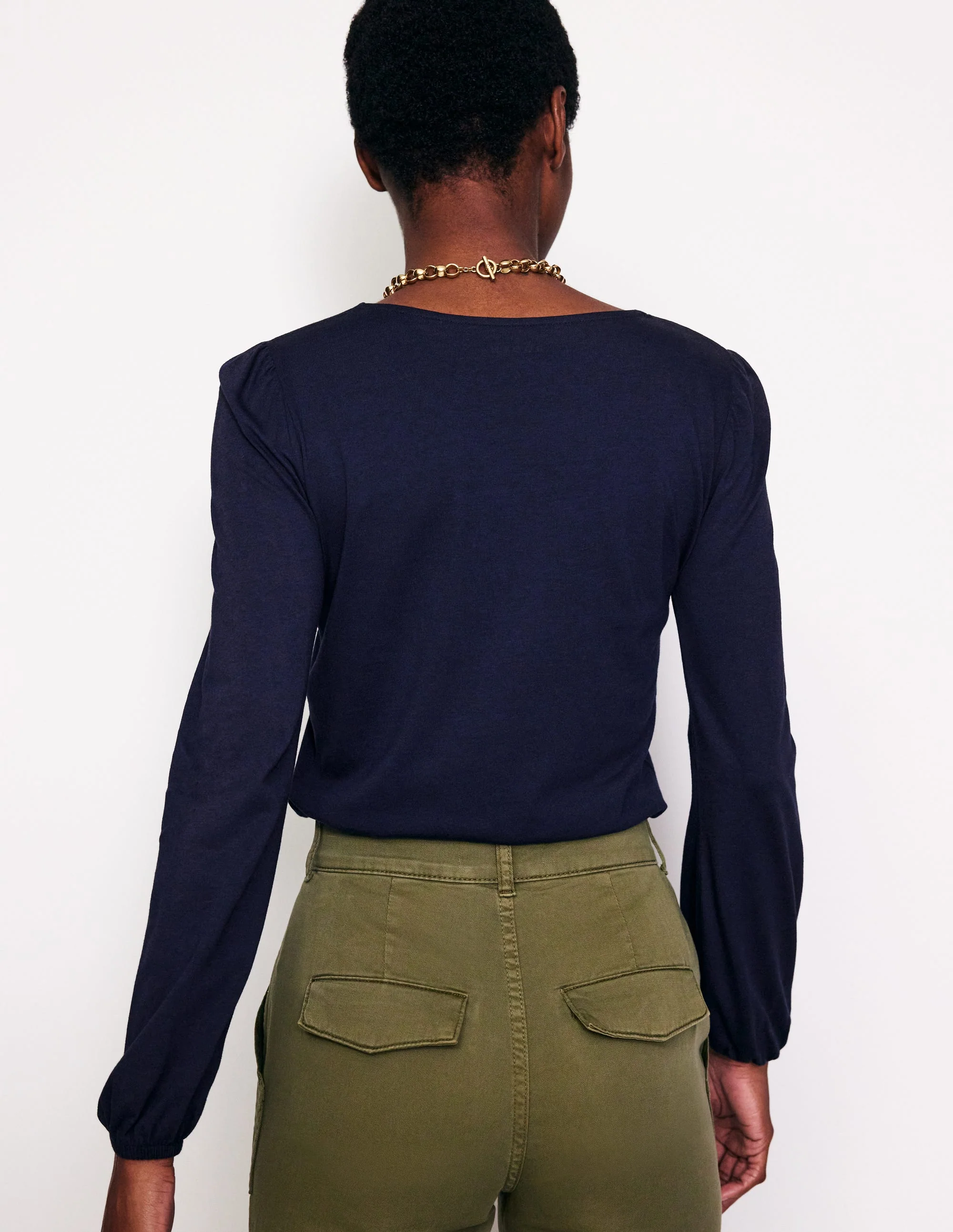 Supersoft Long Sleeve Top-Navy - Image 4