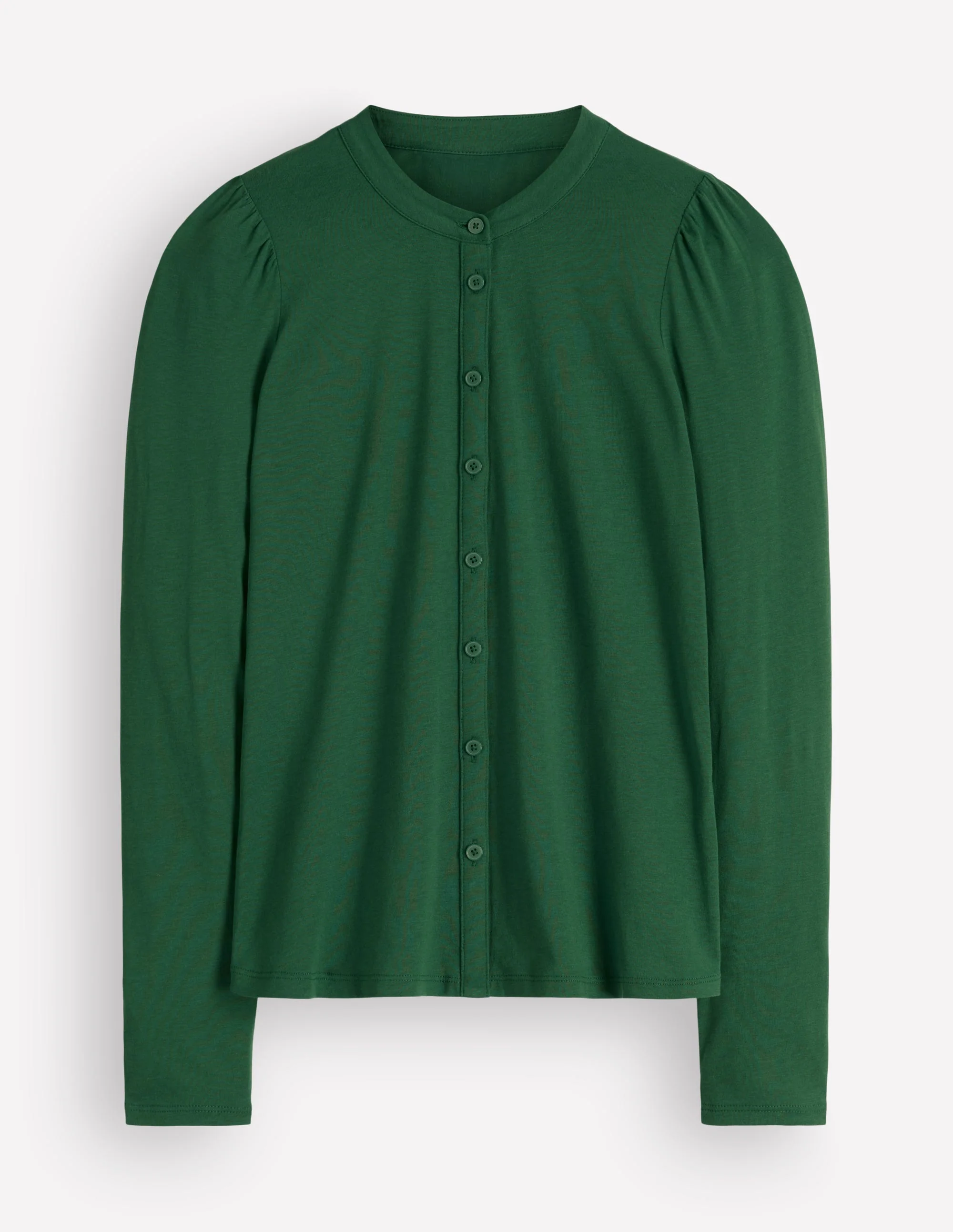 Supersoft Puff Sleeve Shirt-Hunter Green - Image 5