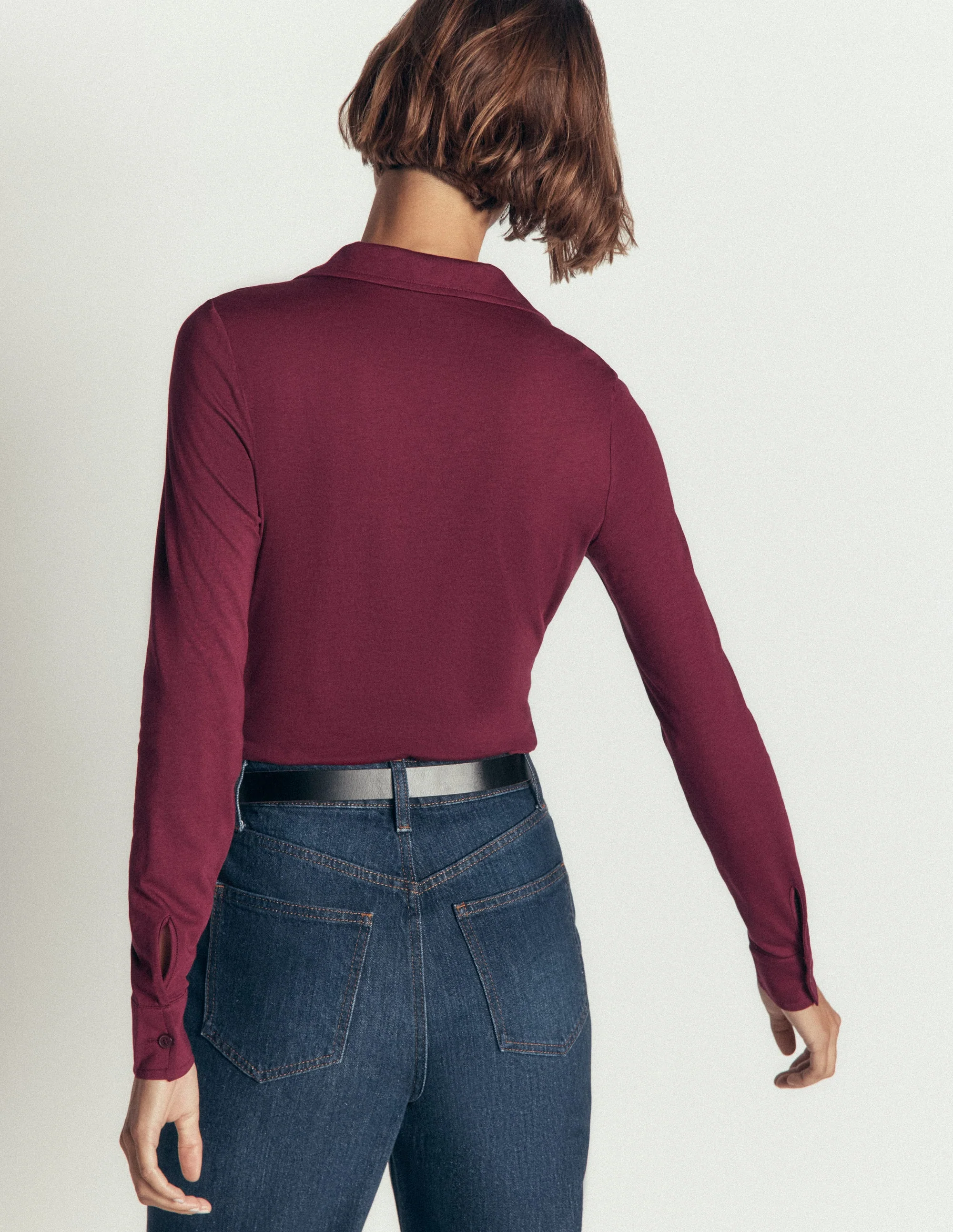 Supersoft Ruched Jersey Shirt-Deep Wisteria - Image 2