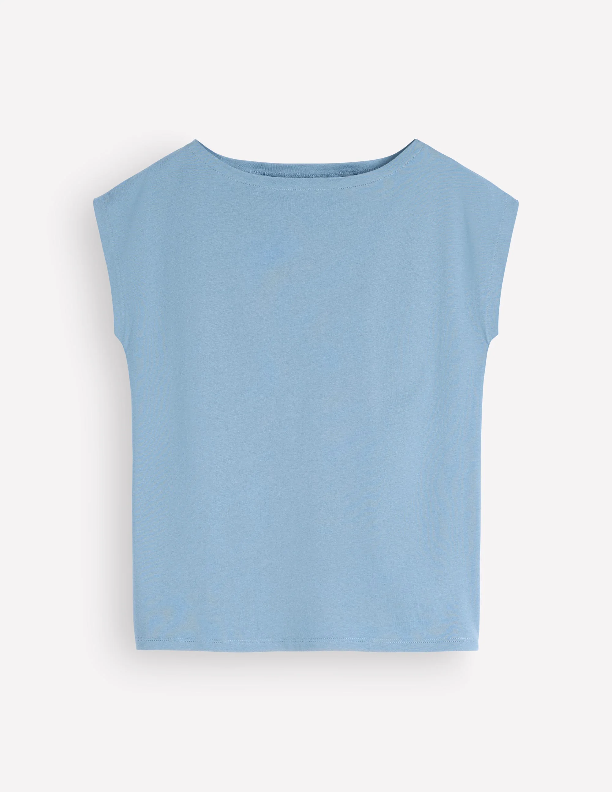 Supersoft Slash Neck T-Shirt-Blue Aura - Image 4