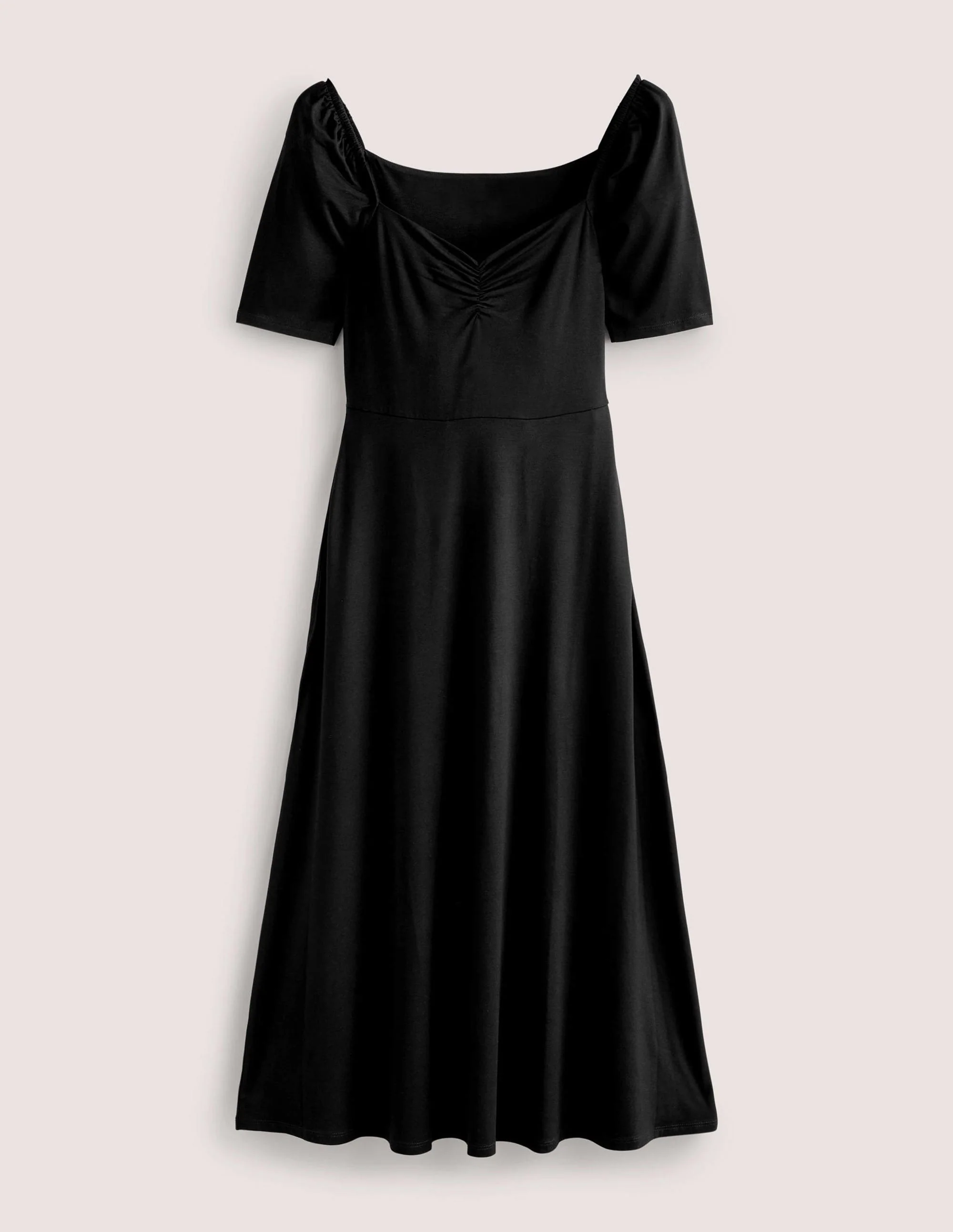 Sweetheart Jersey Midi Dress-Black - Image 6