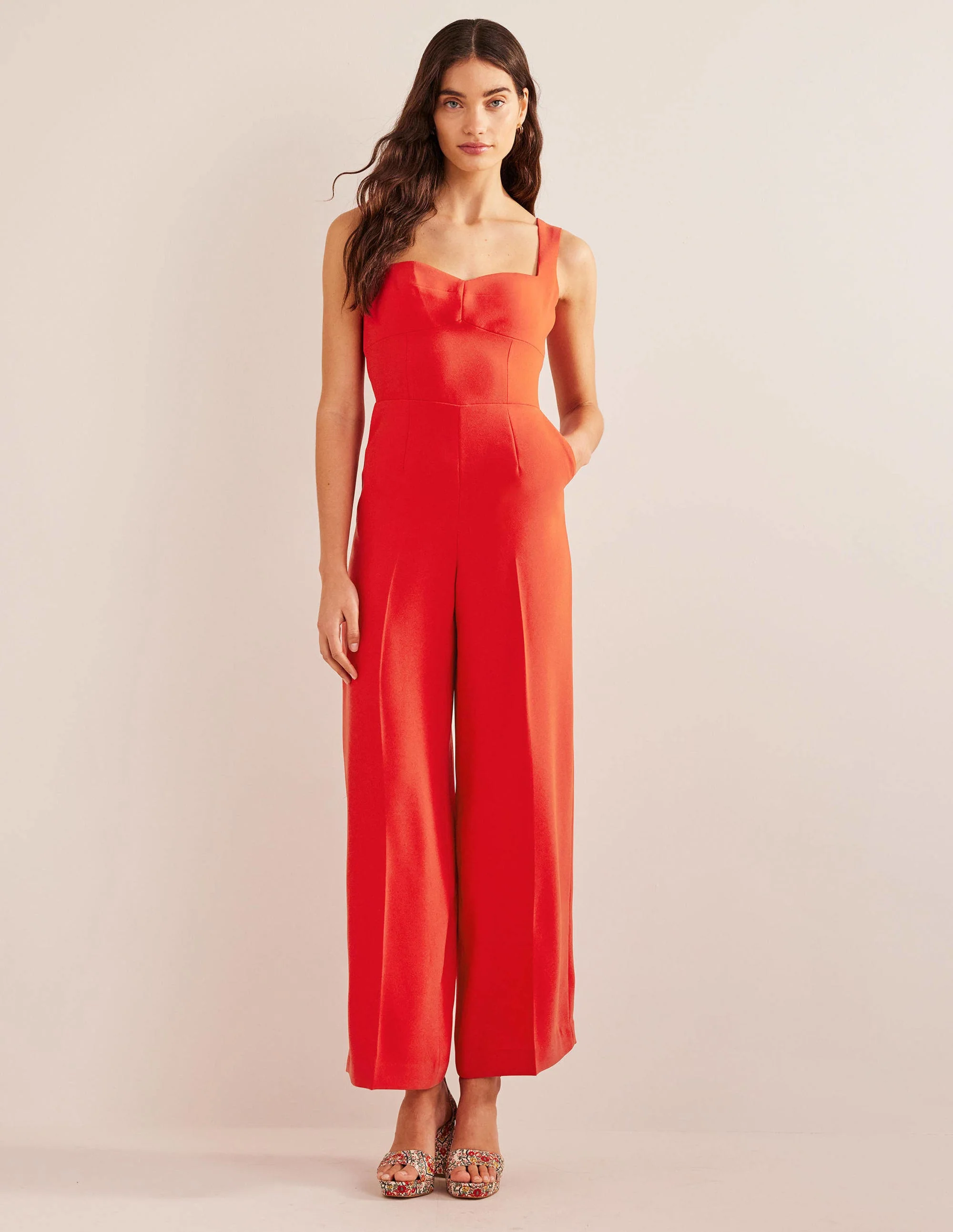 Sweetheart Wideleg Jumpsuit-Vermillion - Image 4
