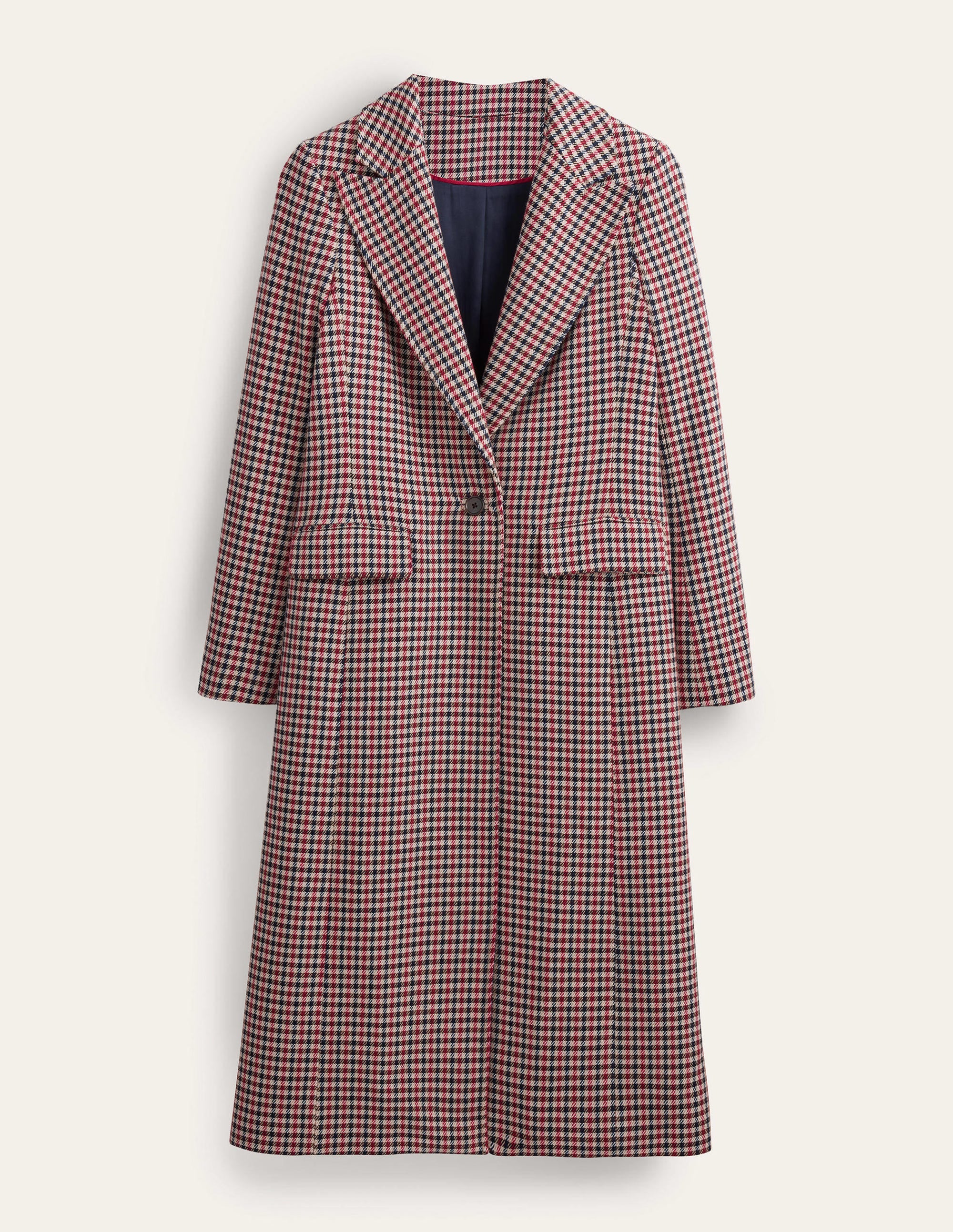 Tailored Check Maxi Coat-Red, Navy, Camel Check - Image 7