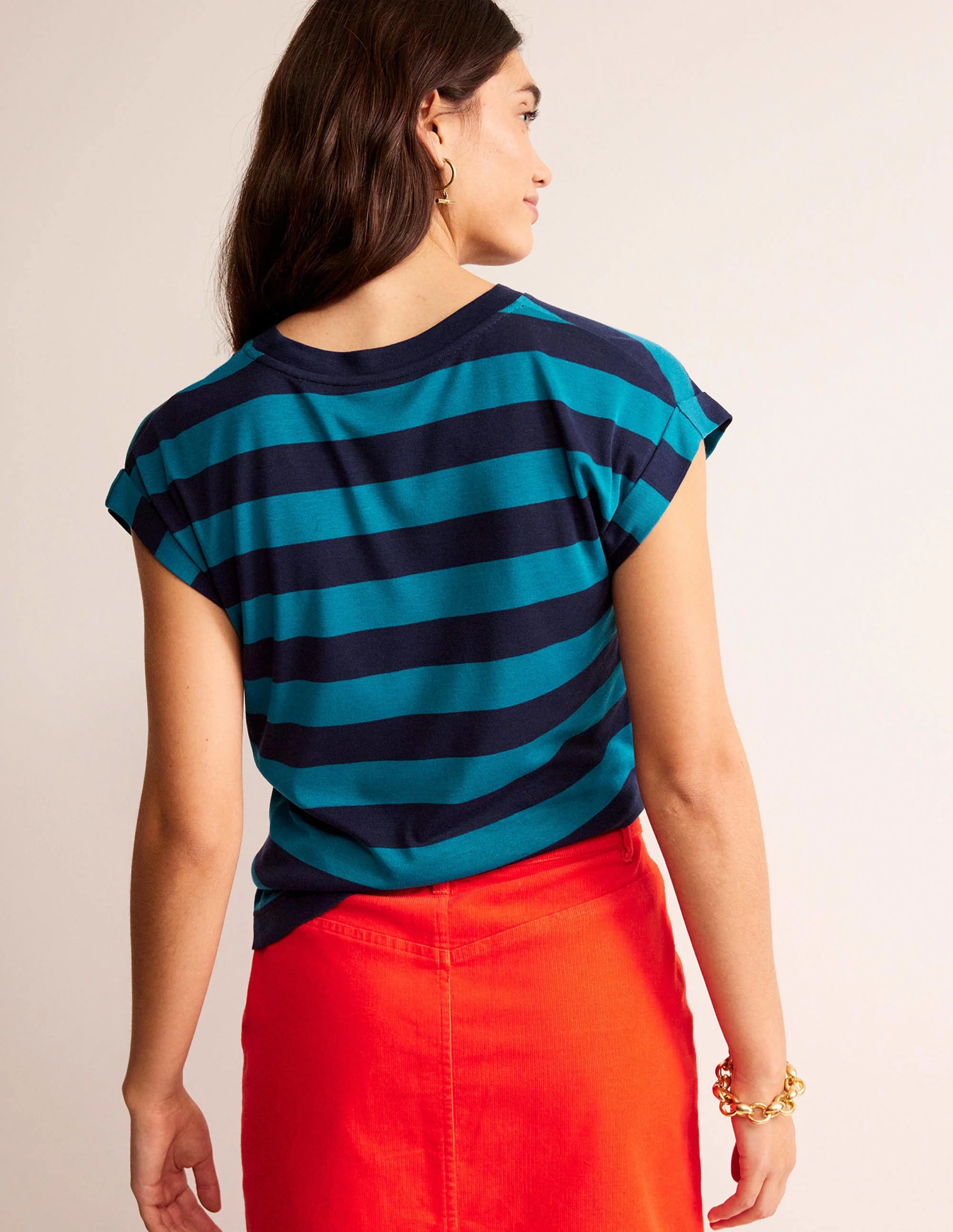 Tamsin Short Sleeve Top-Navy, Blue - Image 3