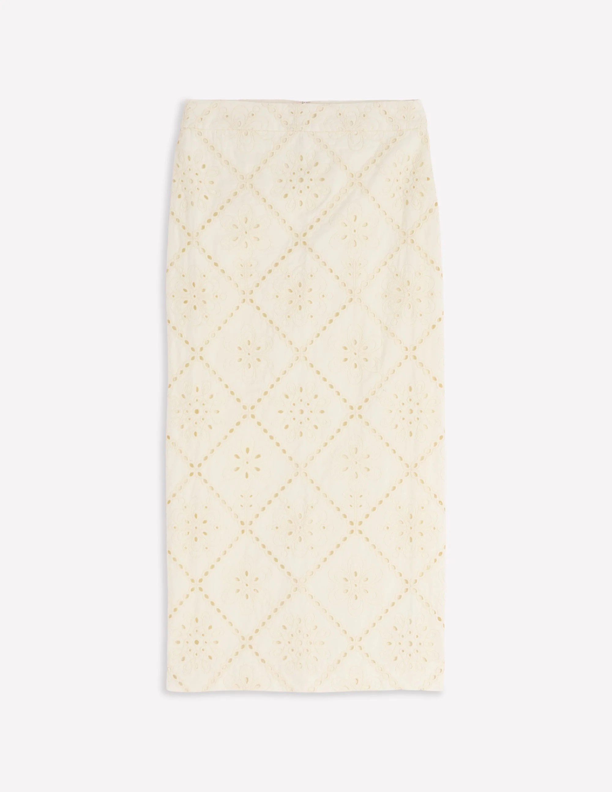 Textured Column Skirt-Ivory Broderie - Image 9
