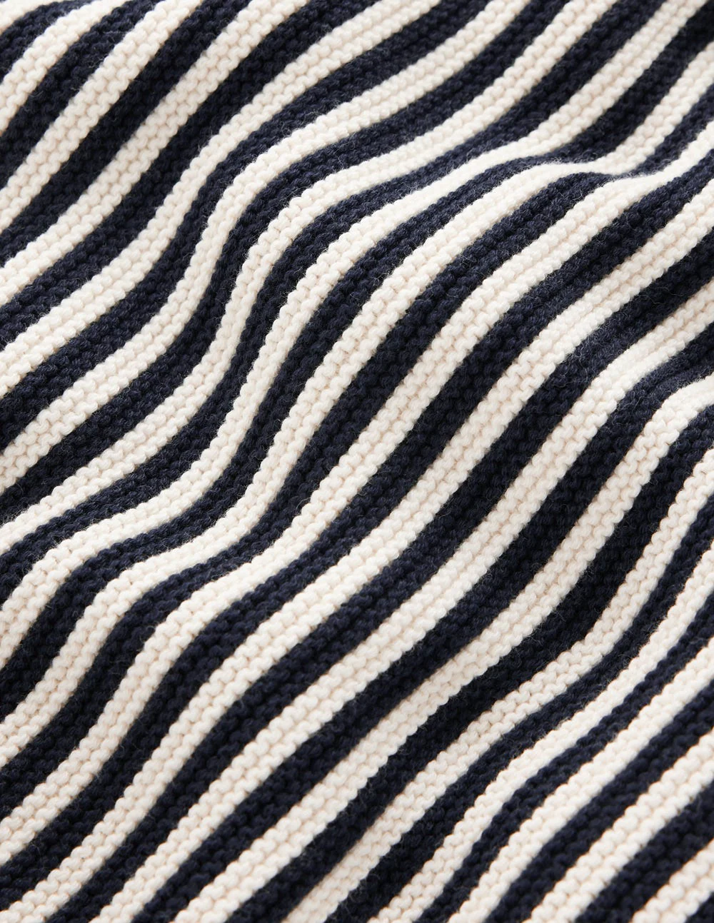 Textured Stitch Jumper-Navy, Ivory - Image 8