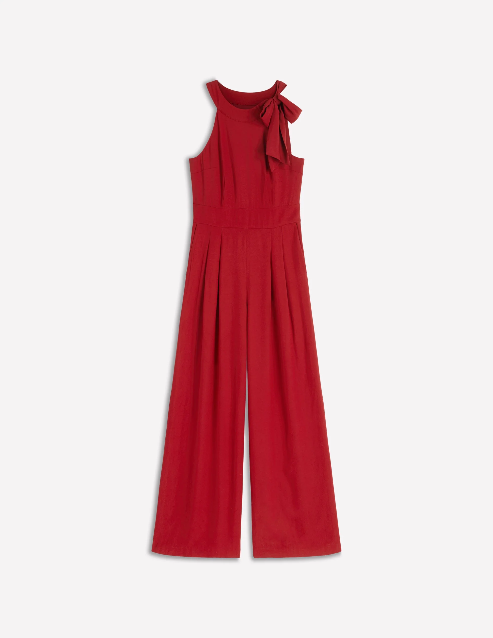 Tie Halter Neck Jumpsuit-Rich Chestnut - Image 7