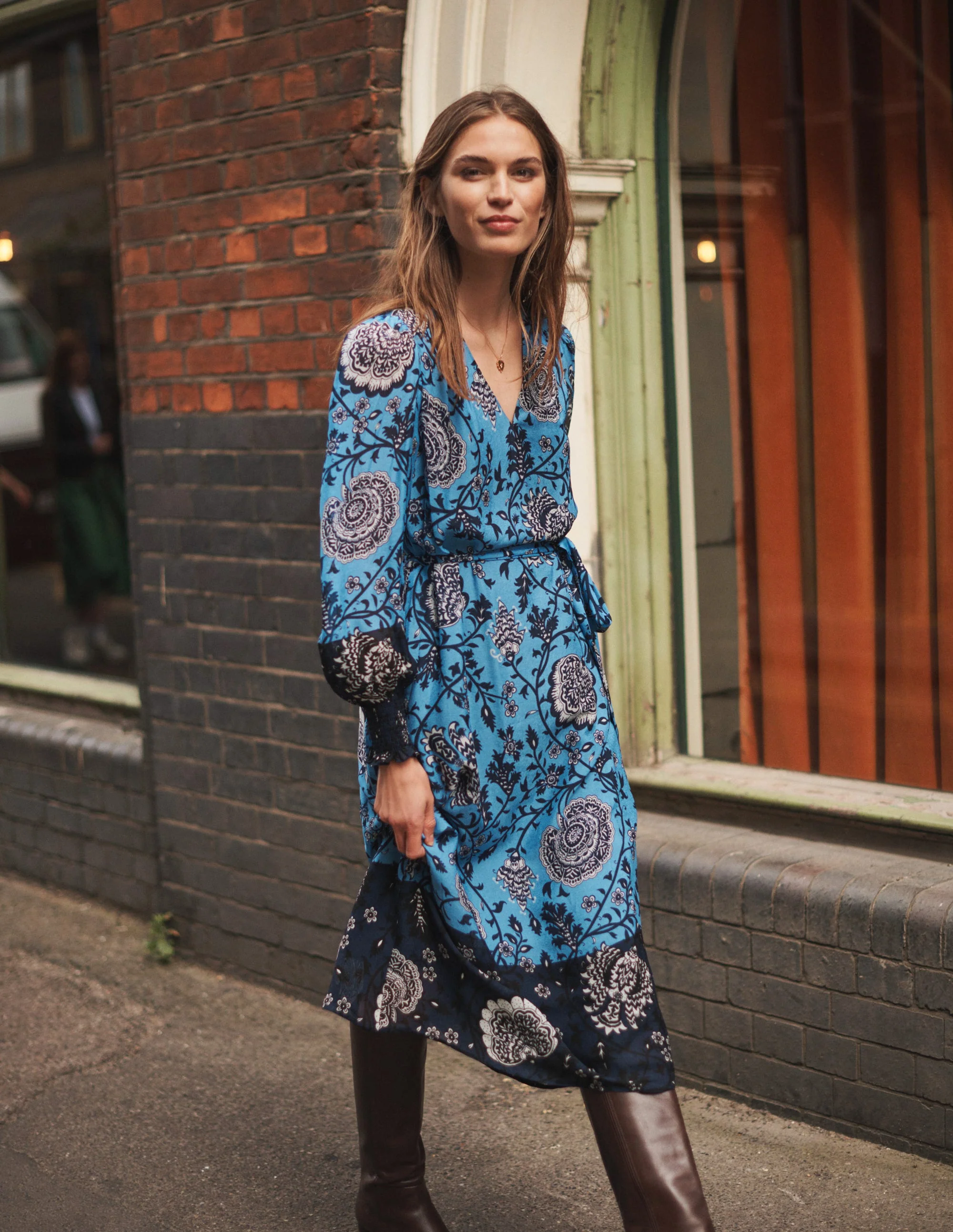 Tie Waist Midi Dress-Marina, Gardenia Grove - Image 5