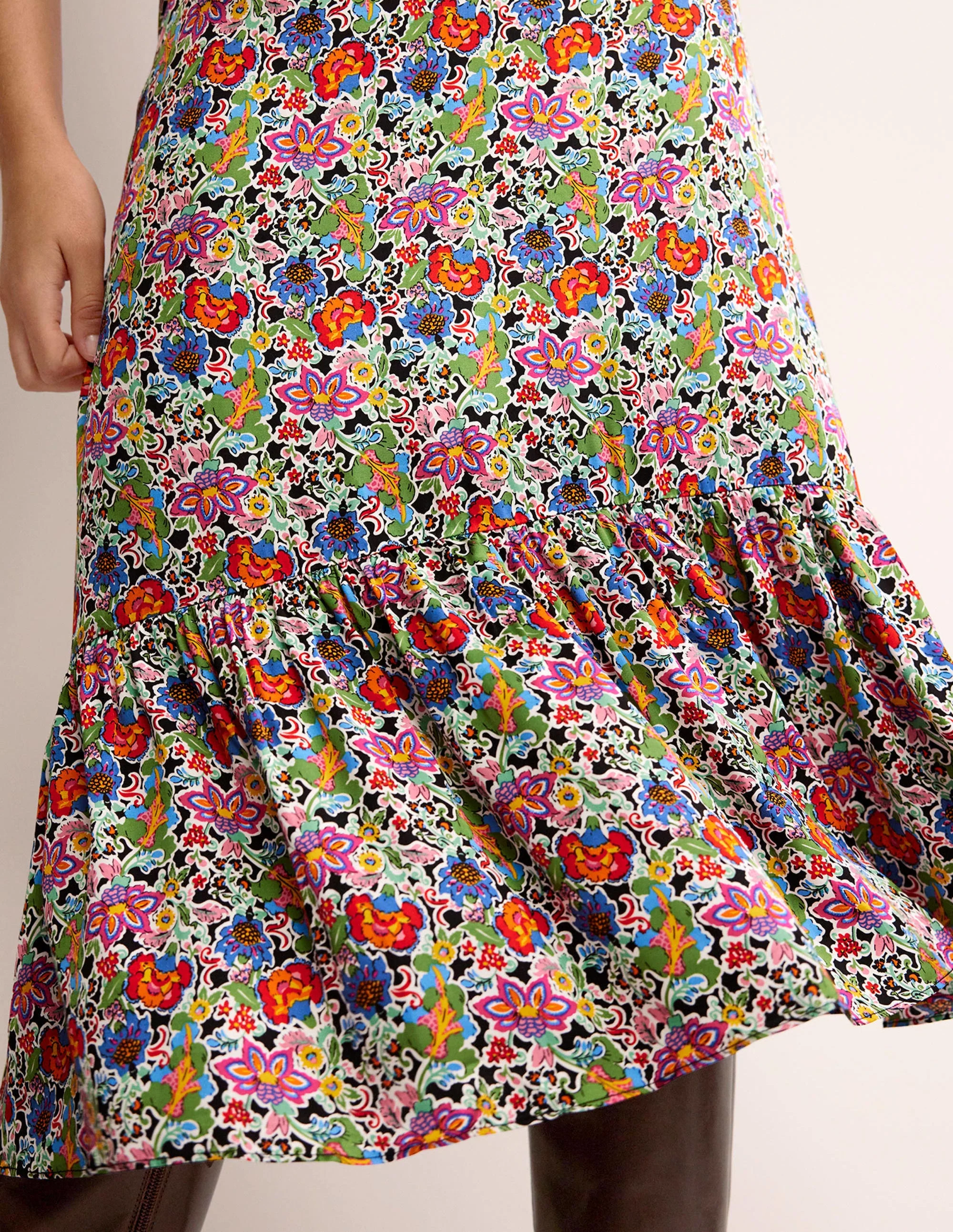 Tiered Flutter Tea Dress-Multi, Carnation Garden - Image 5
