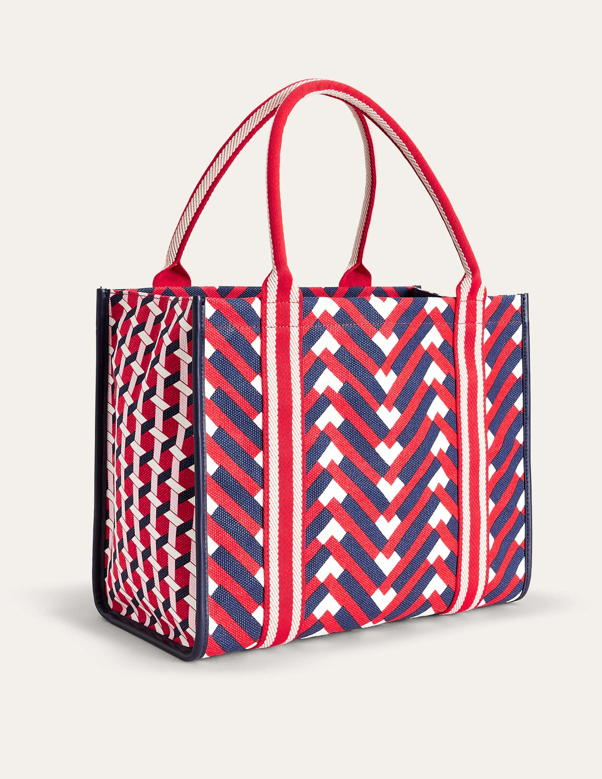 Tilda Canvas Tote Bag-Hot Pepper Chevron Geo - Image 3