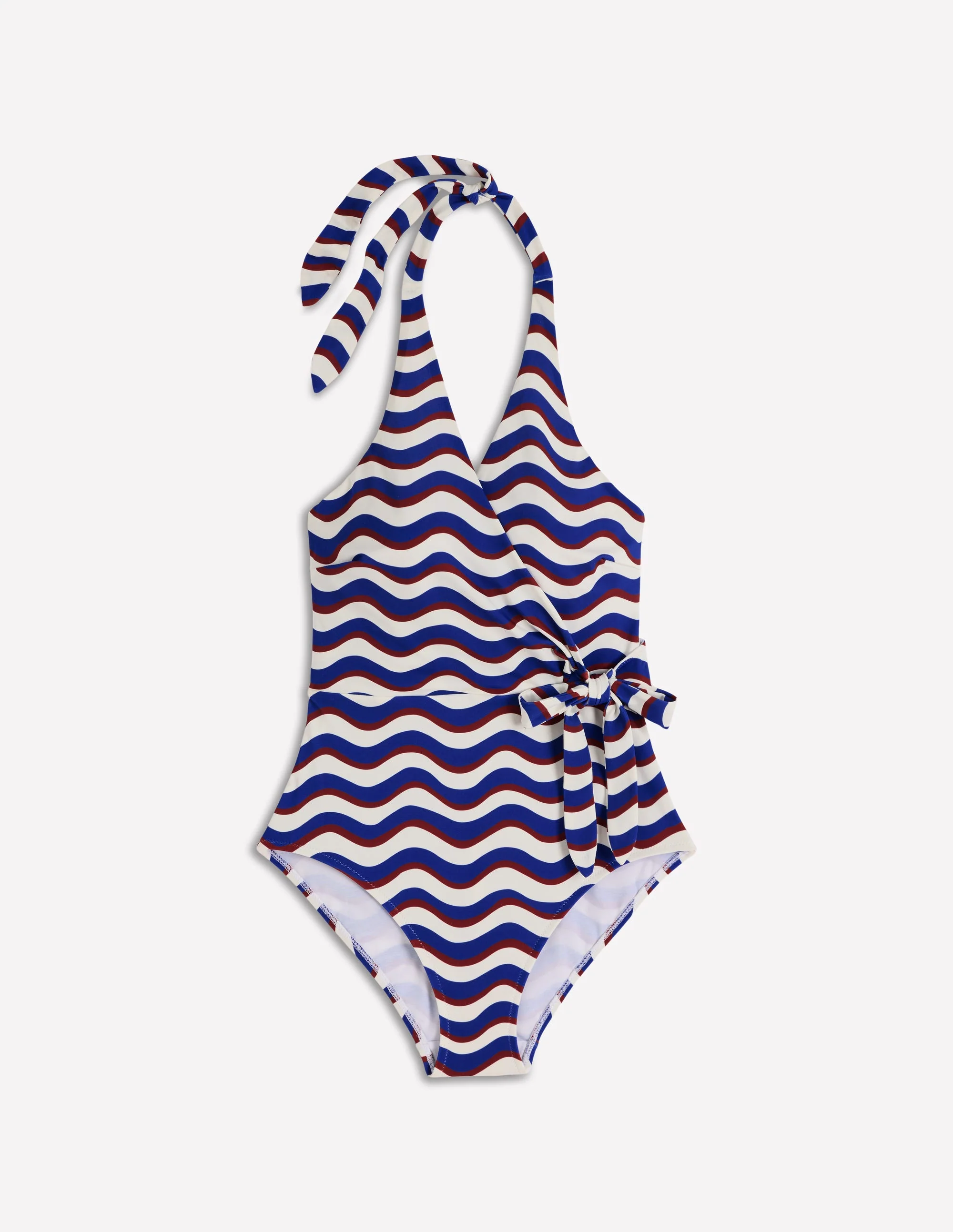 Tilos Tie Side Swimsuit-Multi, Wave Stripe - Image 6