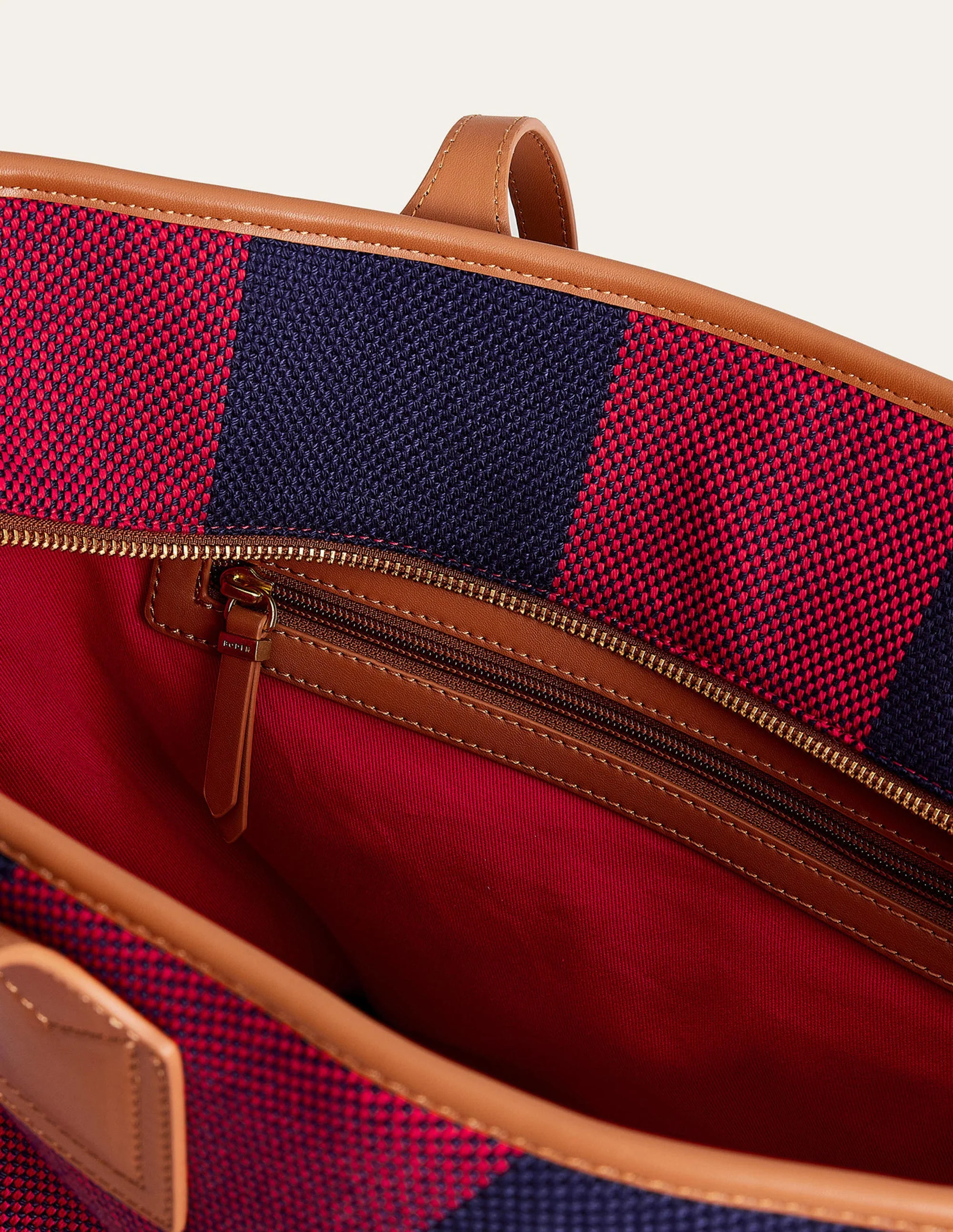 Trapeze Tote Bag-Red Navy Stripe - Image 5