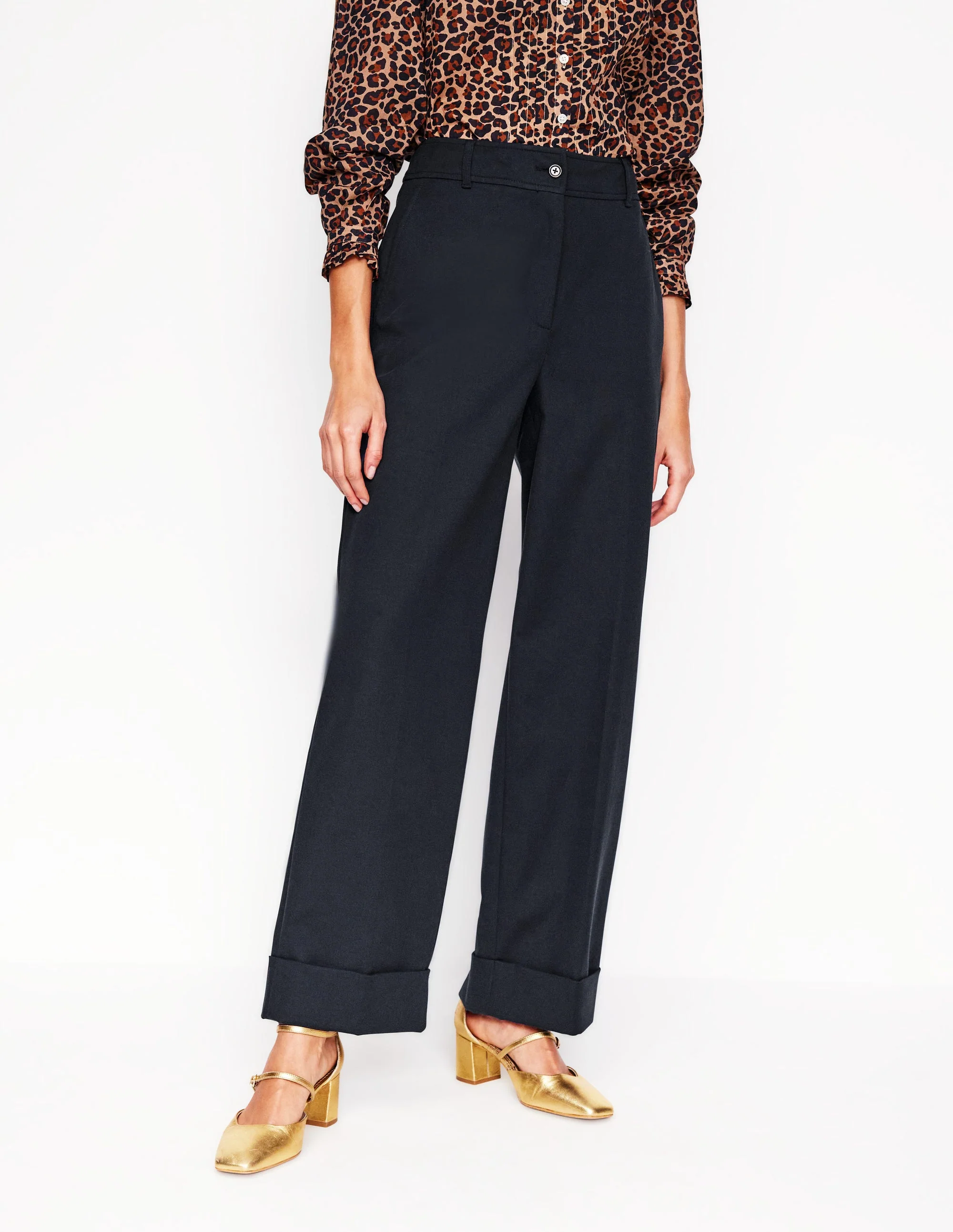 Turn Up Trousers-Navy - Image 3