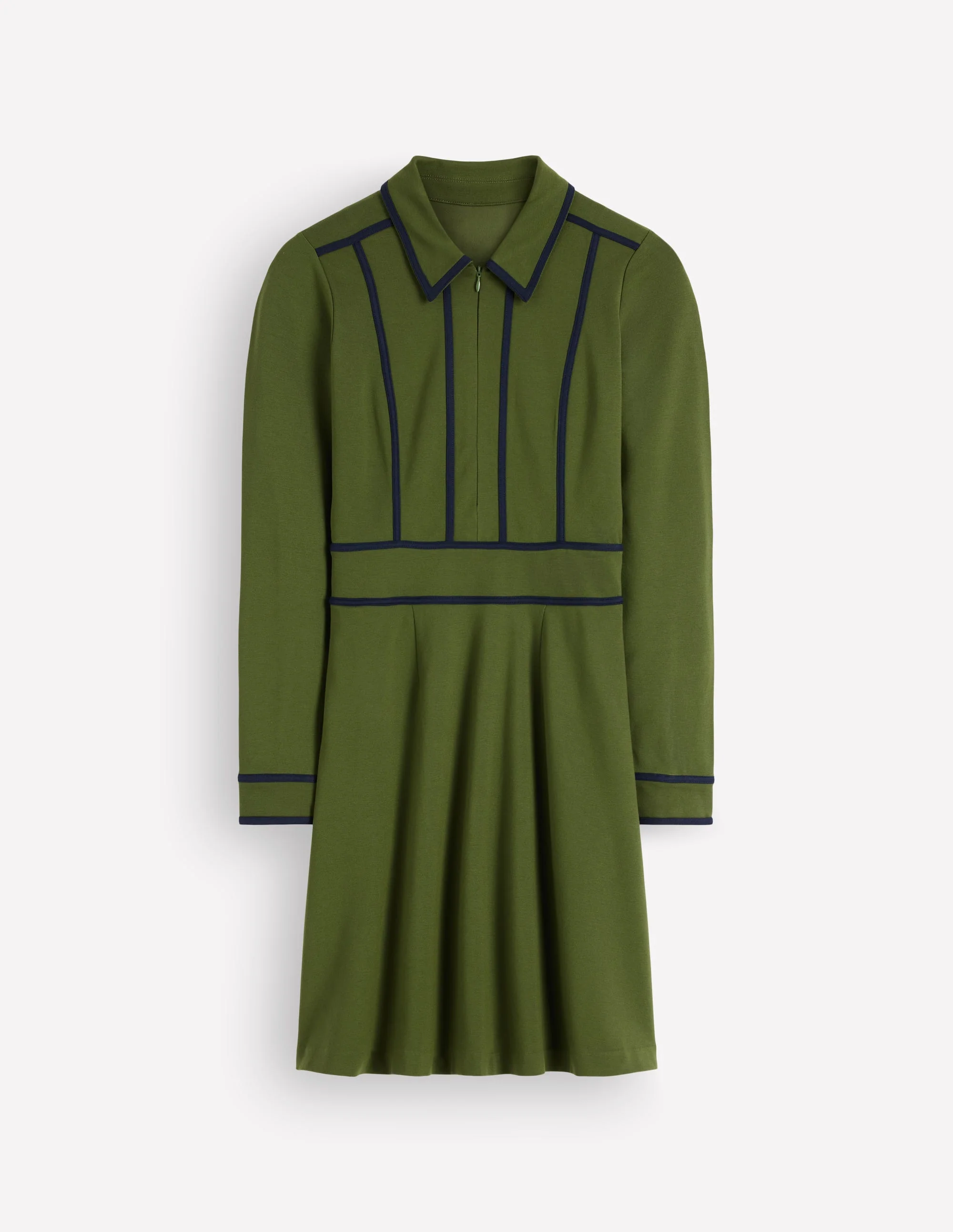 Ula Ponte Short Dress-Brunswick Green, Navy - Image 6
