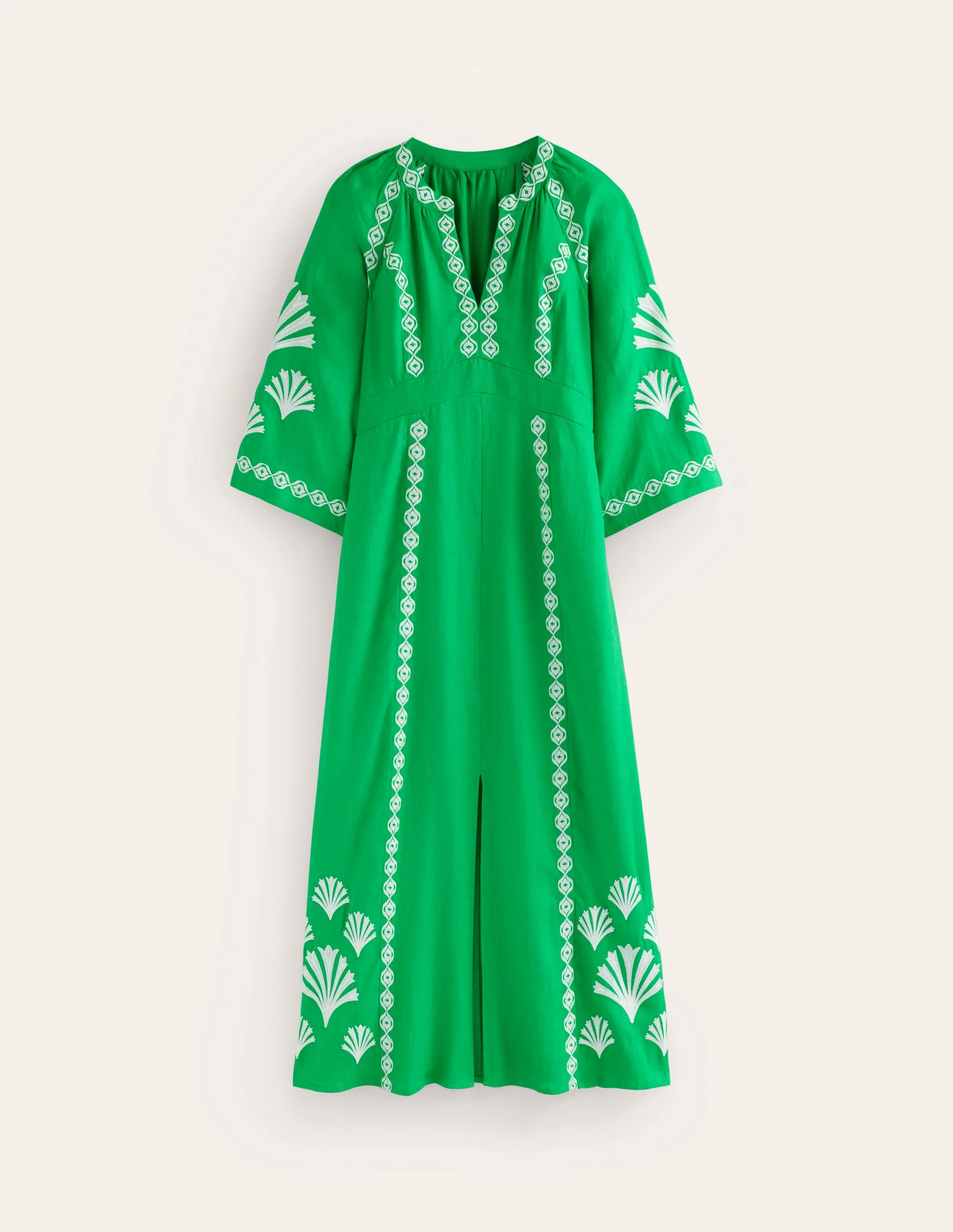 Una Linen Midi Dress-Bright Green - Image 5