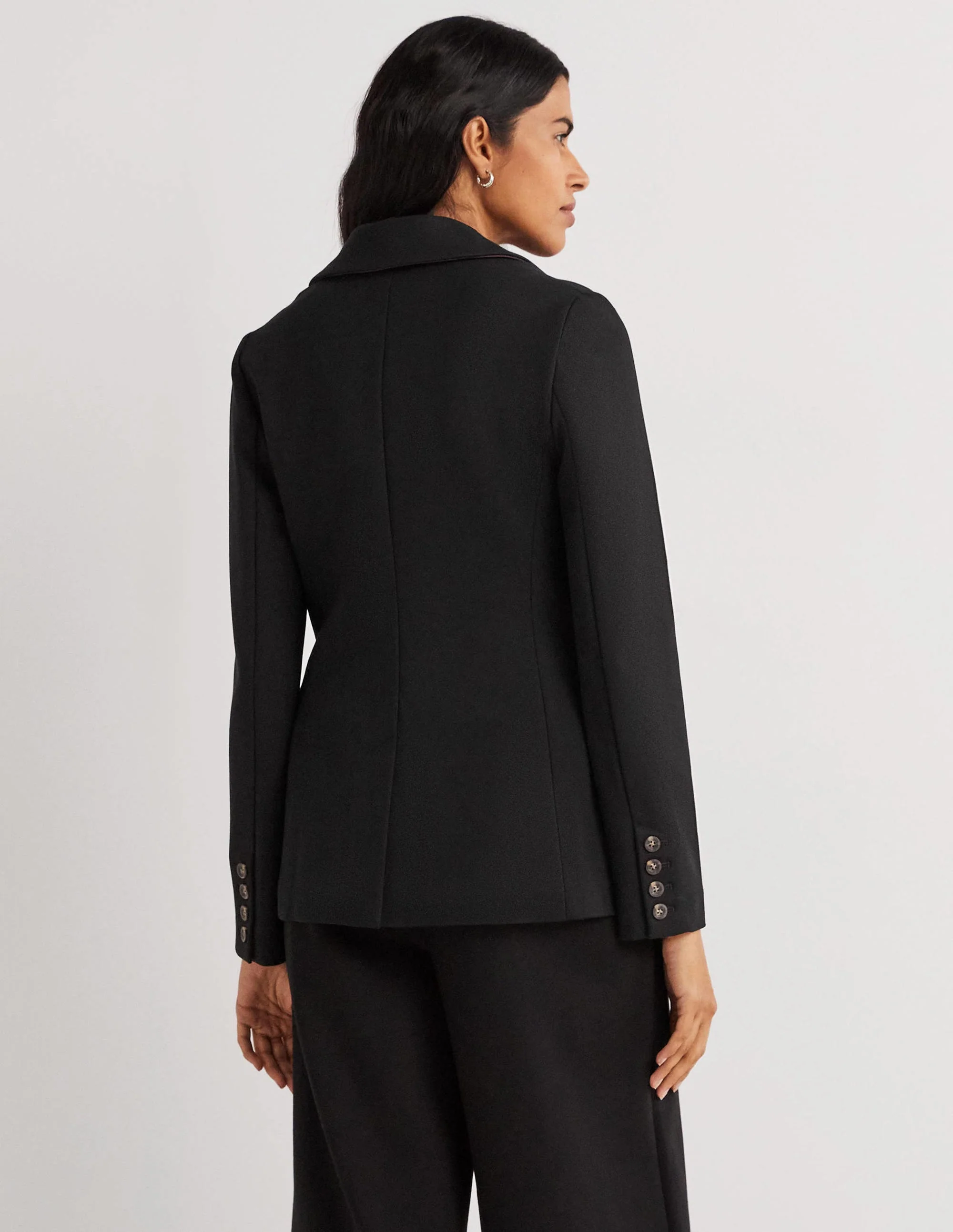 Unlined Jersey Blazer-Black - Image 3