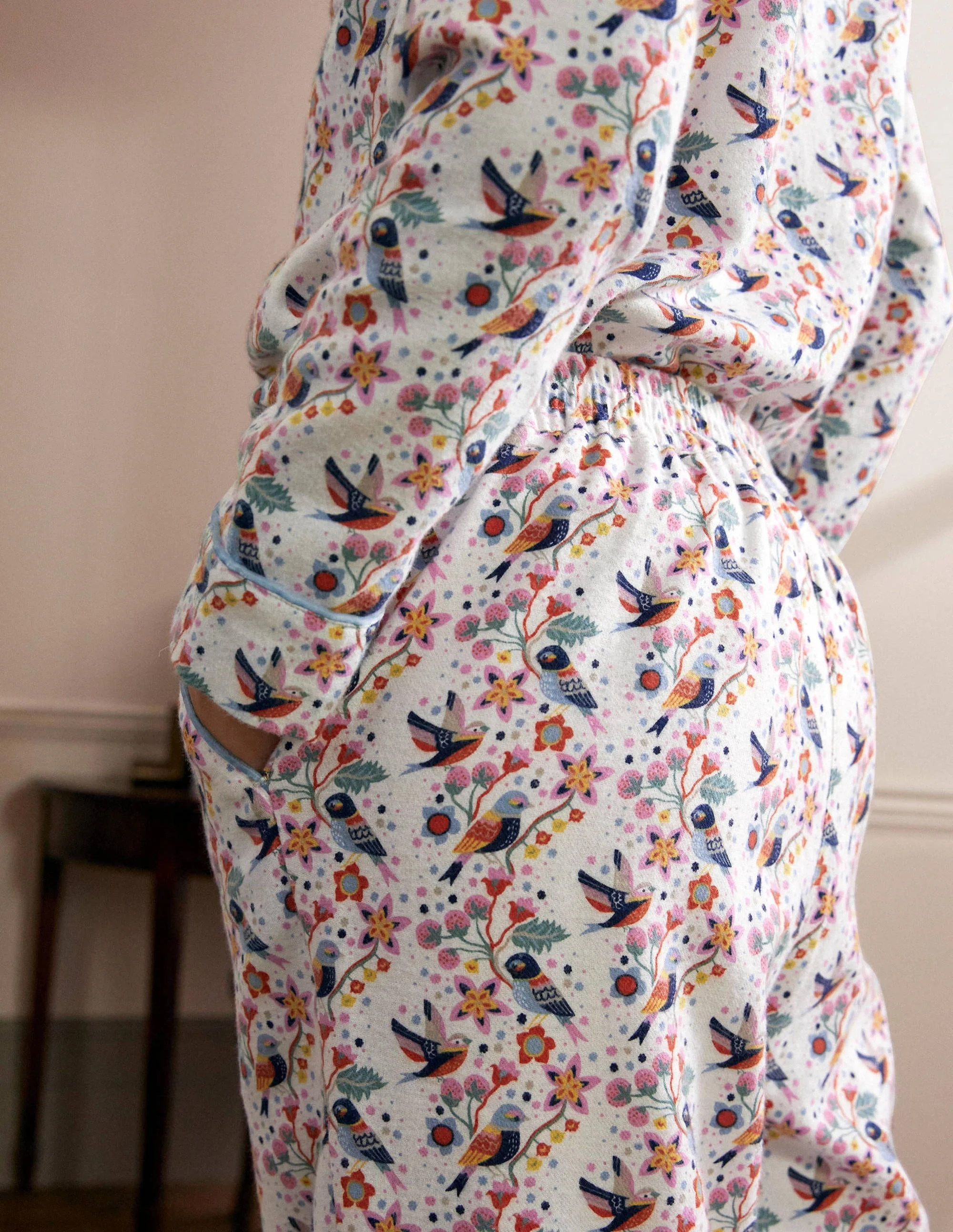 Vanessa Cosy Pyjama Set-Ivory, Pretty Bird - Image 3