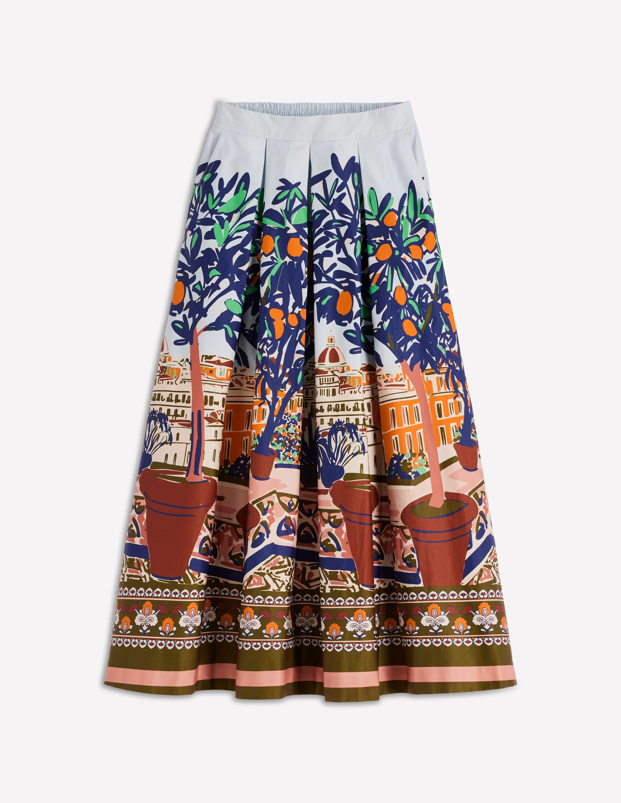 Verity Sateen Skirt-Multi, Balcony Scene - Image 6