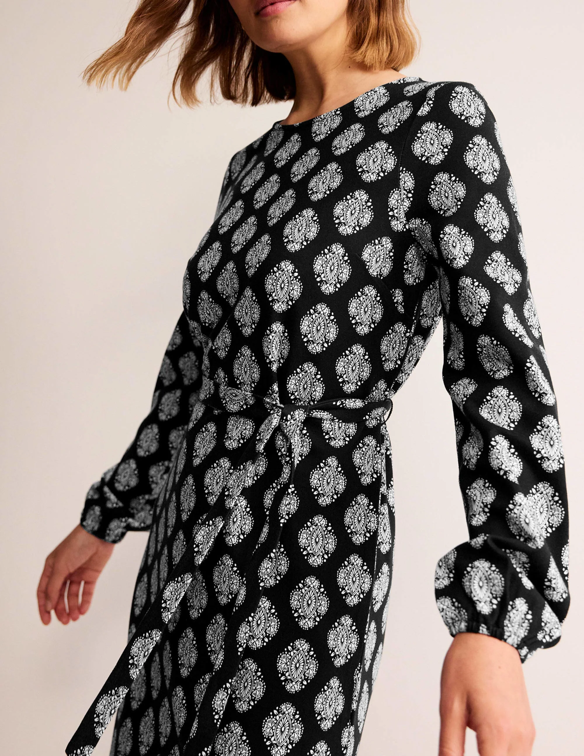 Violet Ponte Shift Dress-Black, Mosaic - Image 2