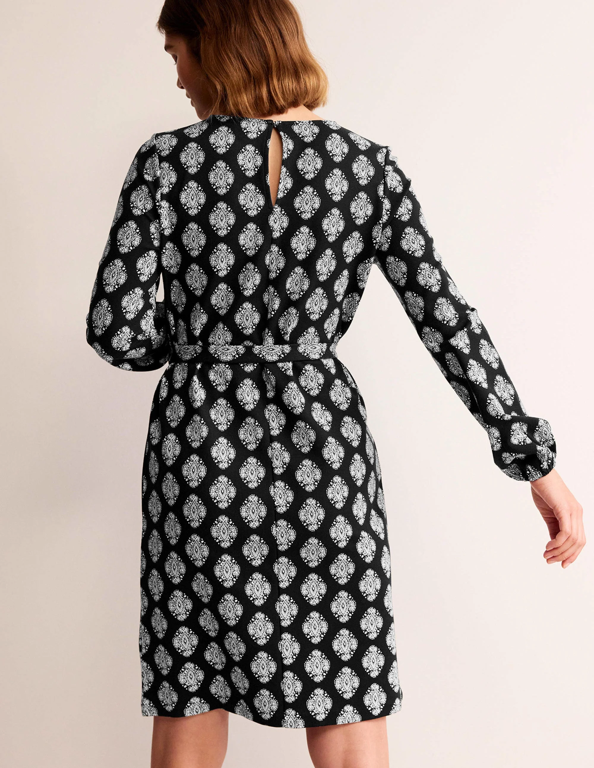 Violet Ponte Shift Dress-Black, Mosaic - Image 3