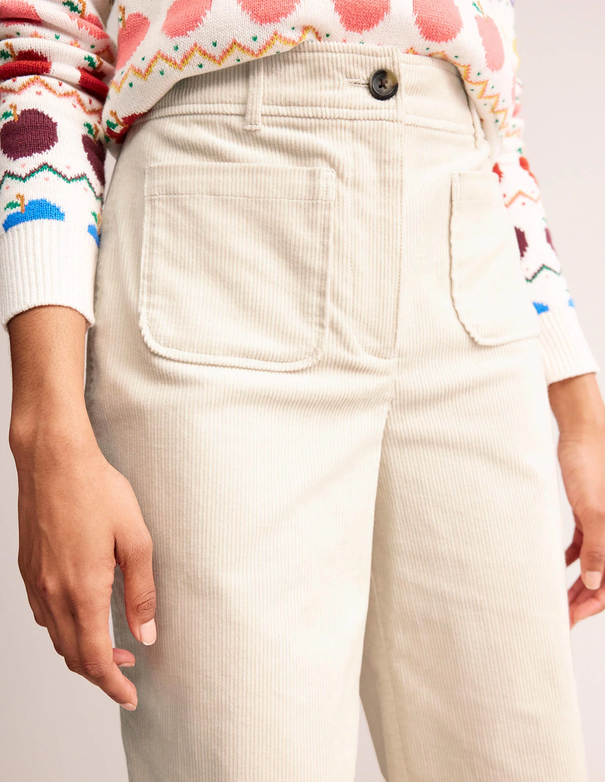Westbourne Corduroy Trousers-Vanilla - Image 2