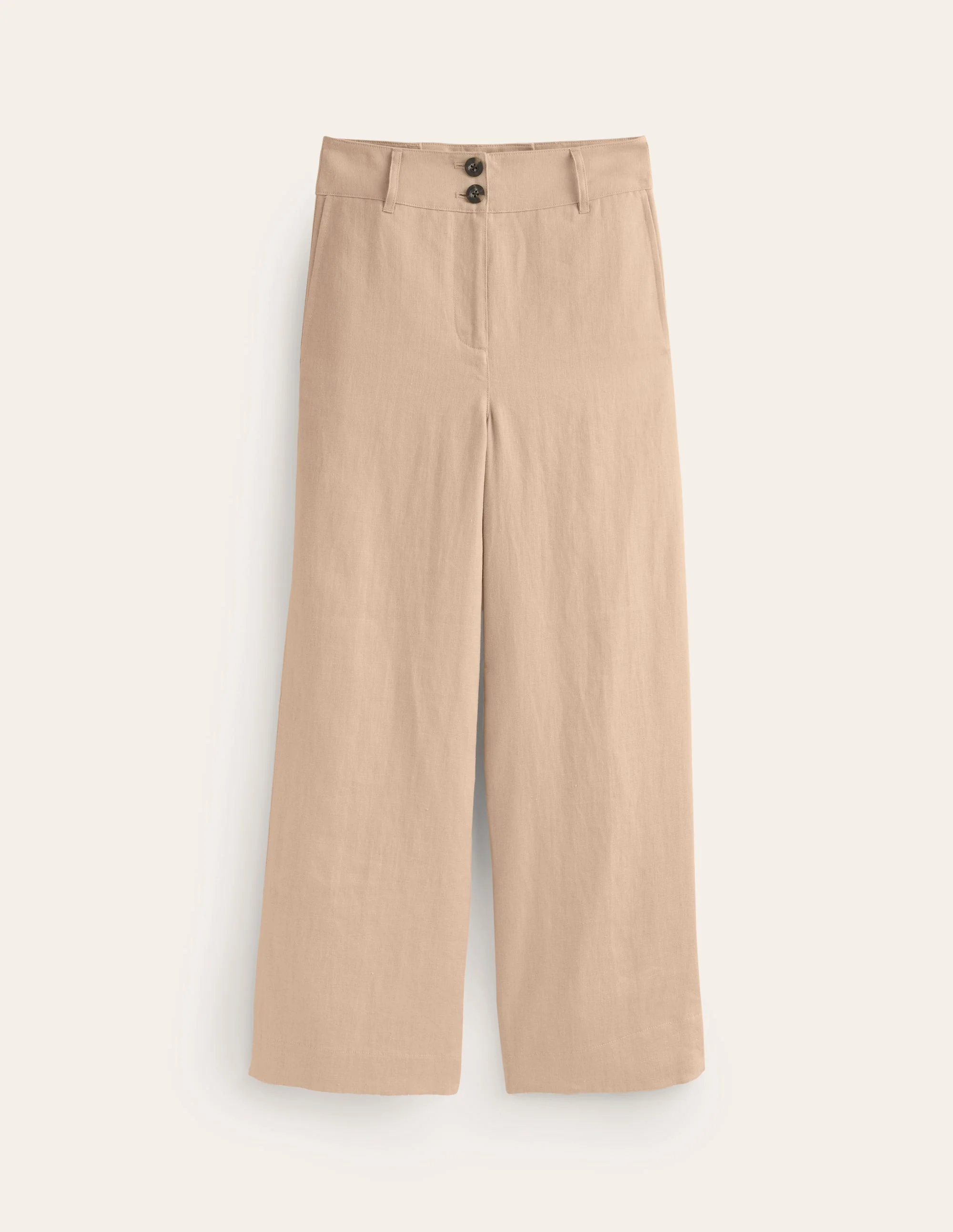 Westbourne Linen Crop Trousers-Neutral - Image 5