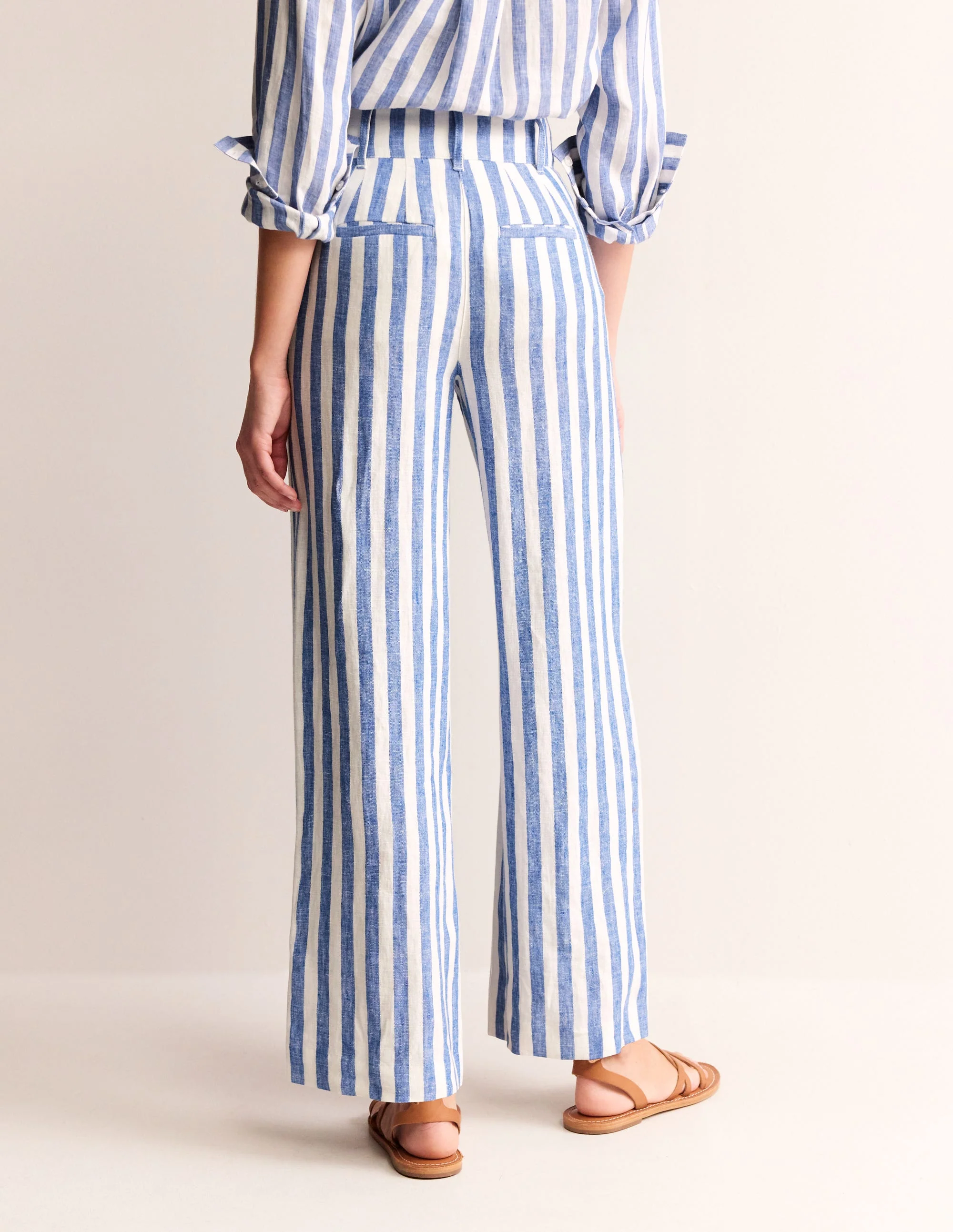 Westbourne Linen Trousers-Stripe - Image 3