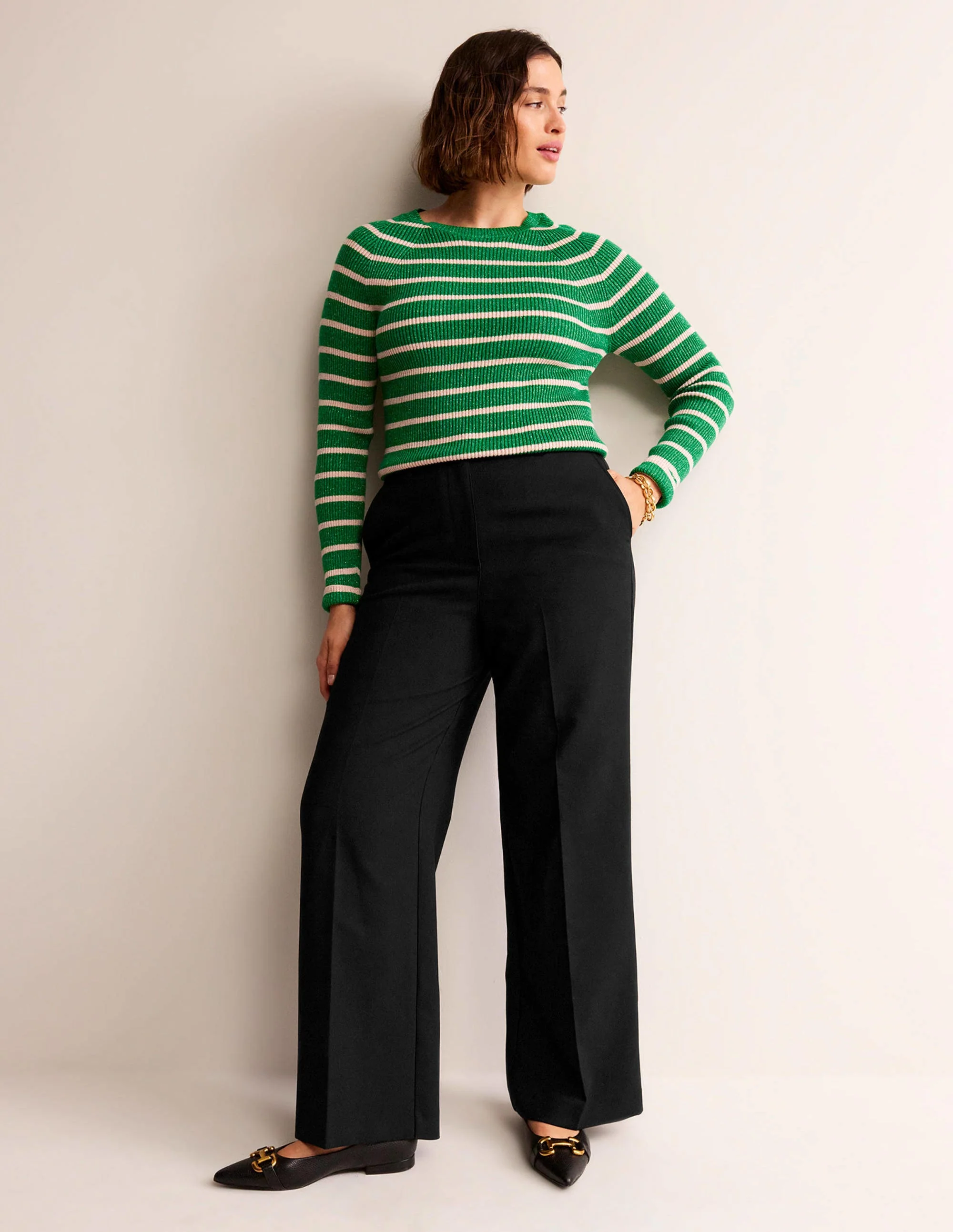 Westbourne Wide Leg Trousers-Black - Image 5