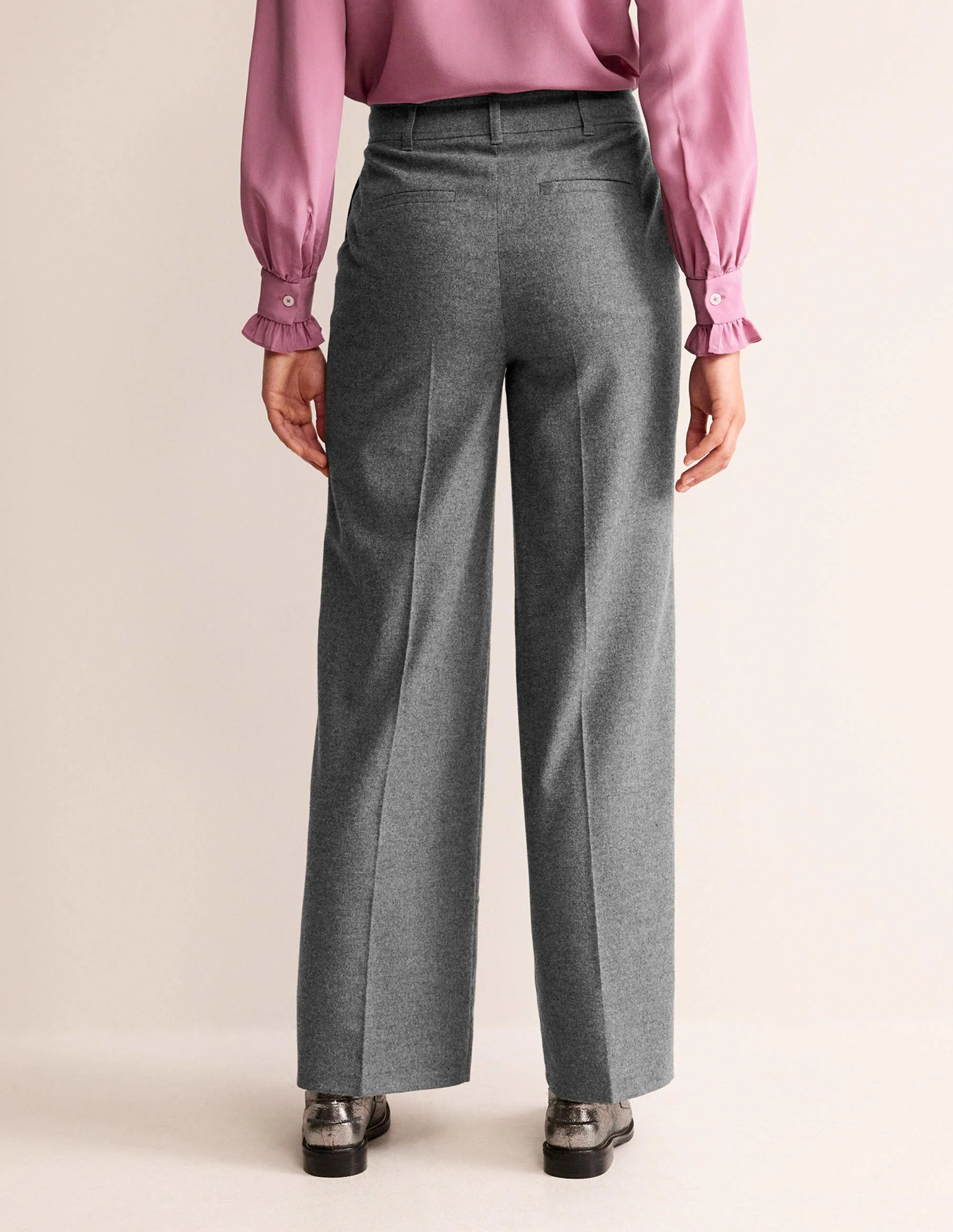 Westbourne Wool Trousers-Charcoal Marl - Image 3
