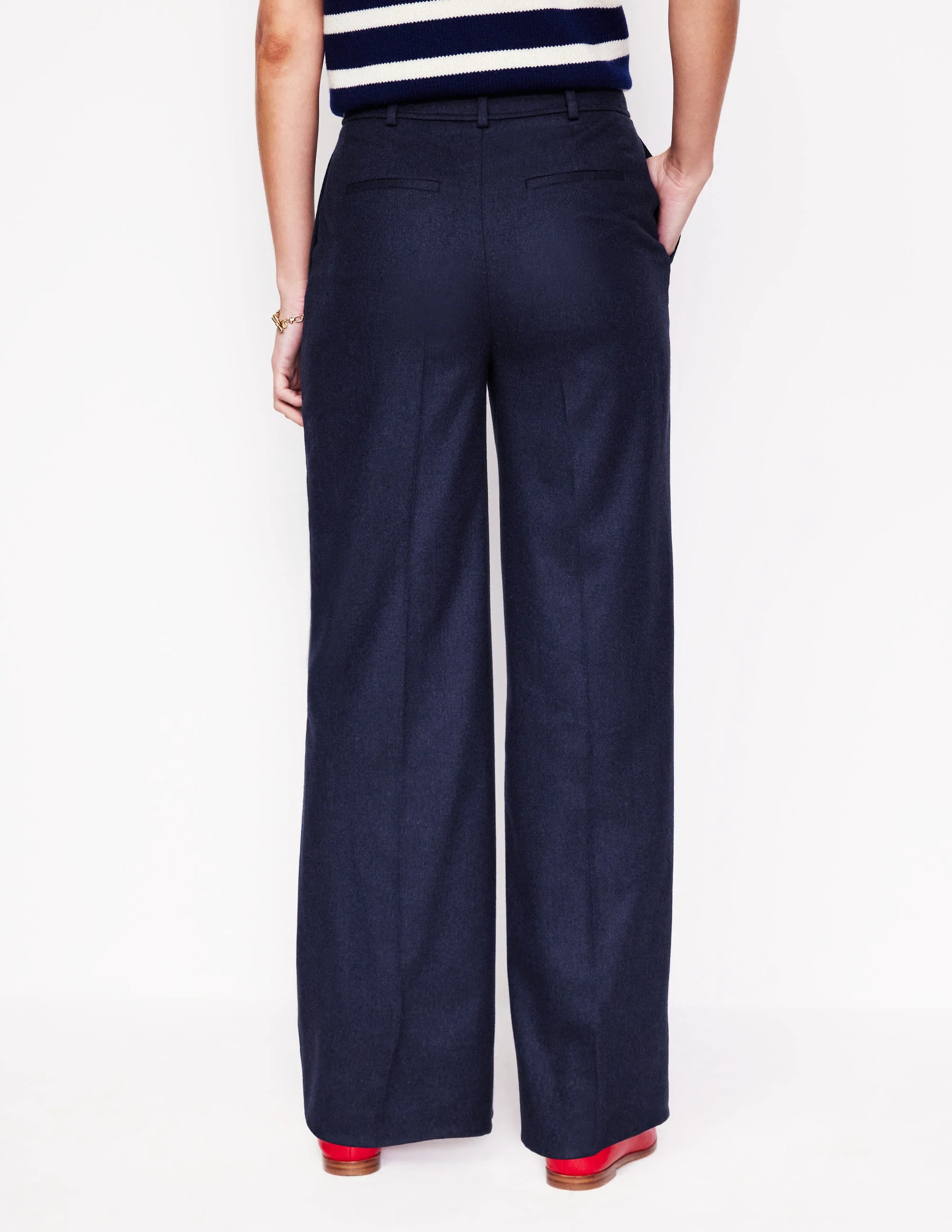 Westbourne Wool-Twill Trousers-Navy - Image 3
