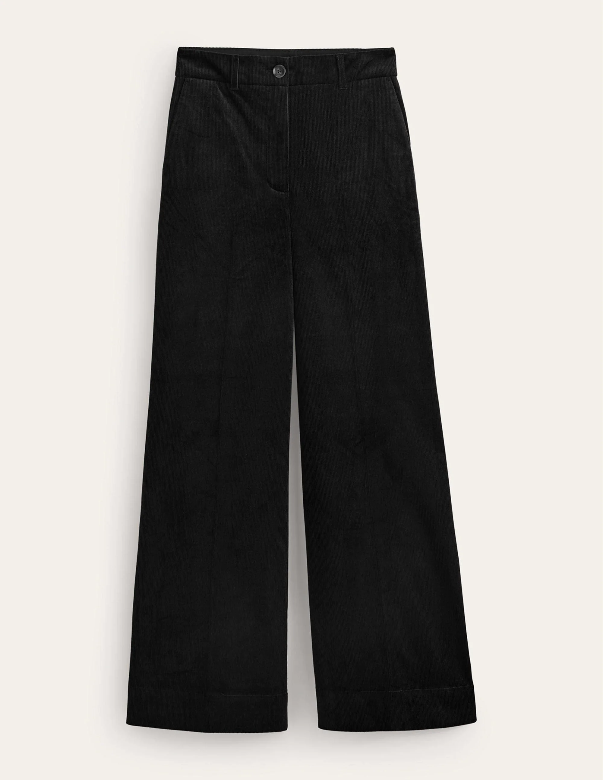 Wide-Leg Corduroy Trousers-Black - Image 5