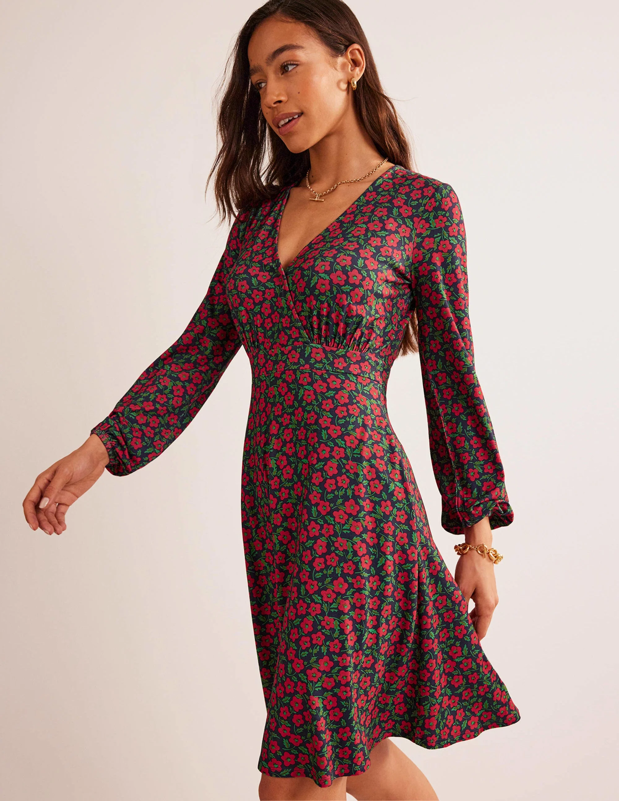 Willow Jersey Dress-Hot Pepper, Petal Pop - Image 4