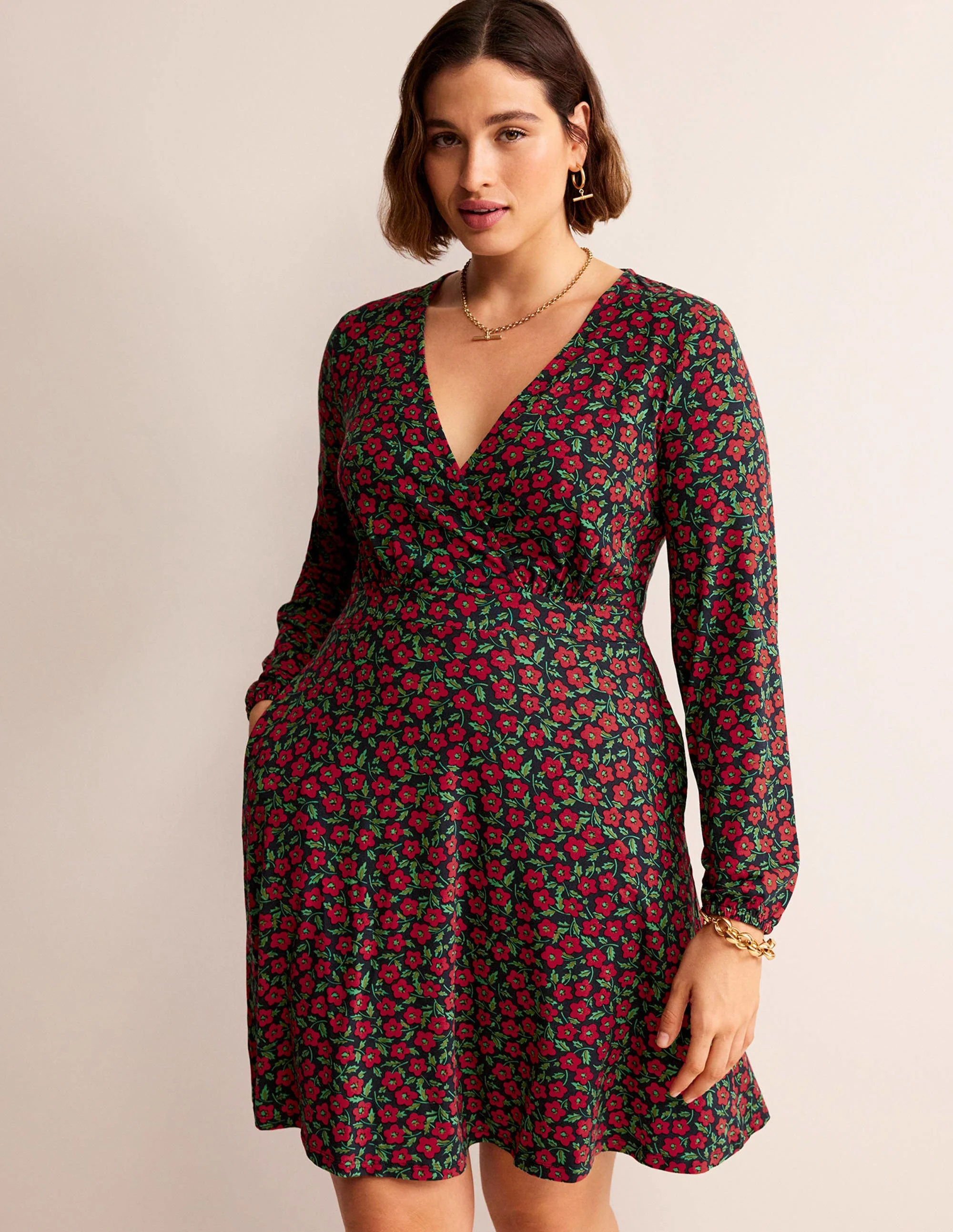 Willow Jersey Dress-Hot Pepper, Petal Pop - Image 5