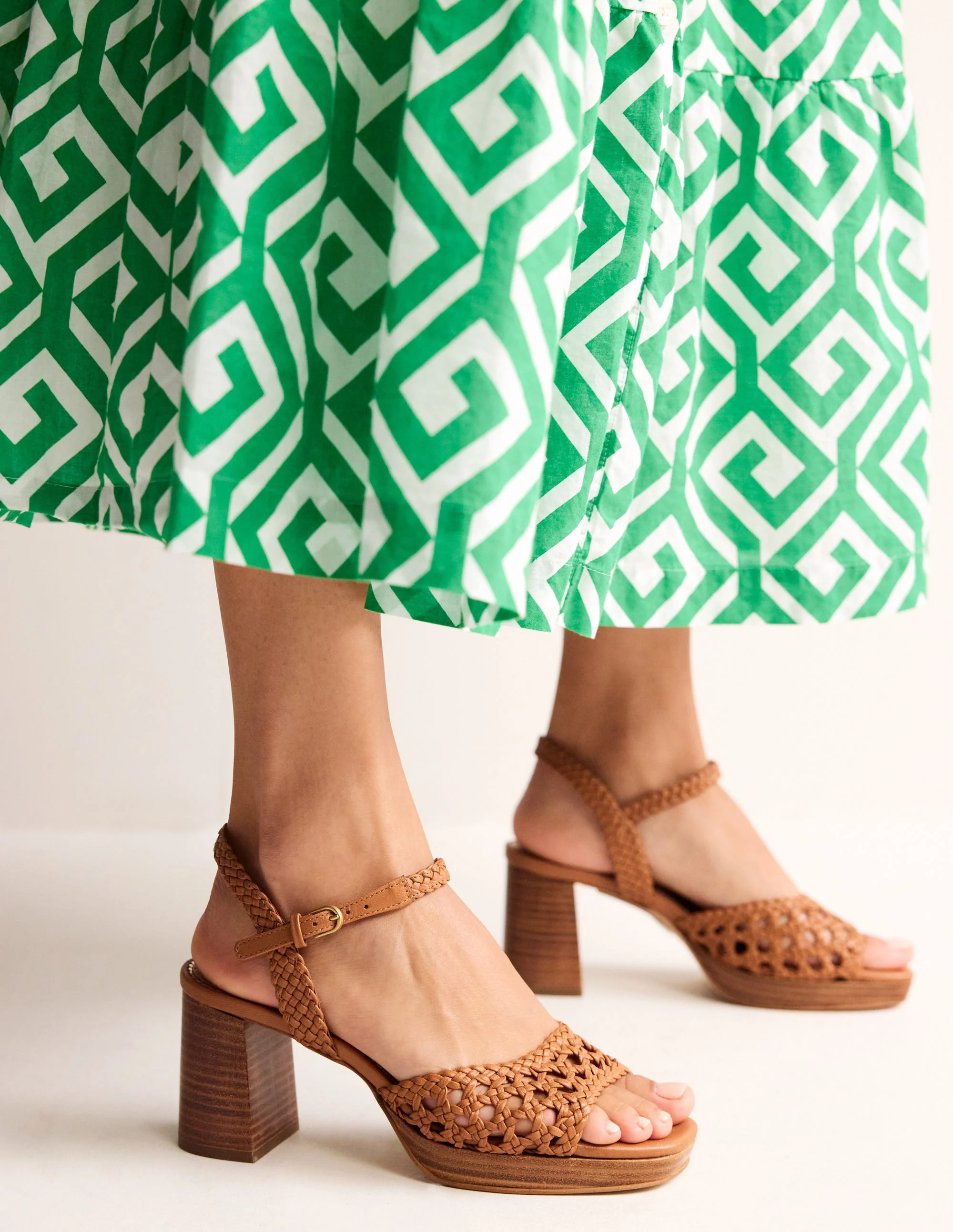 Woven Platform Sandals-Tan - Image 2
