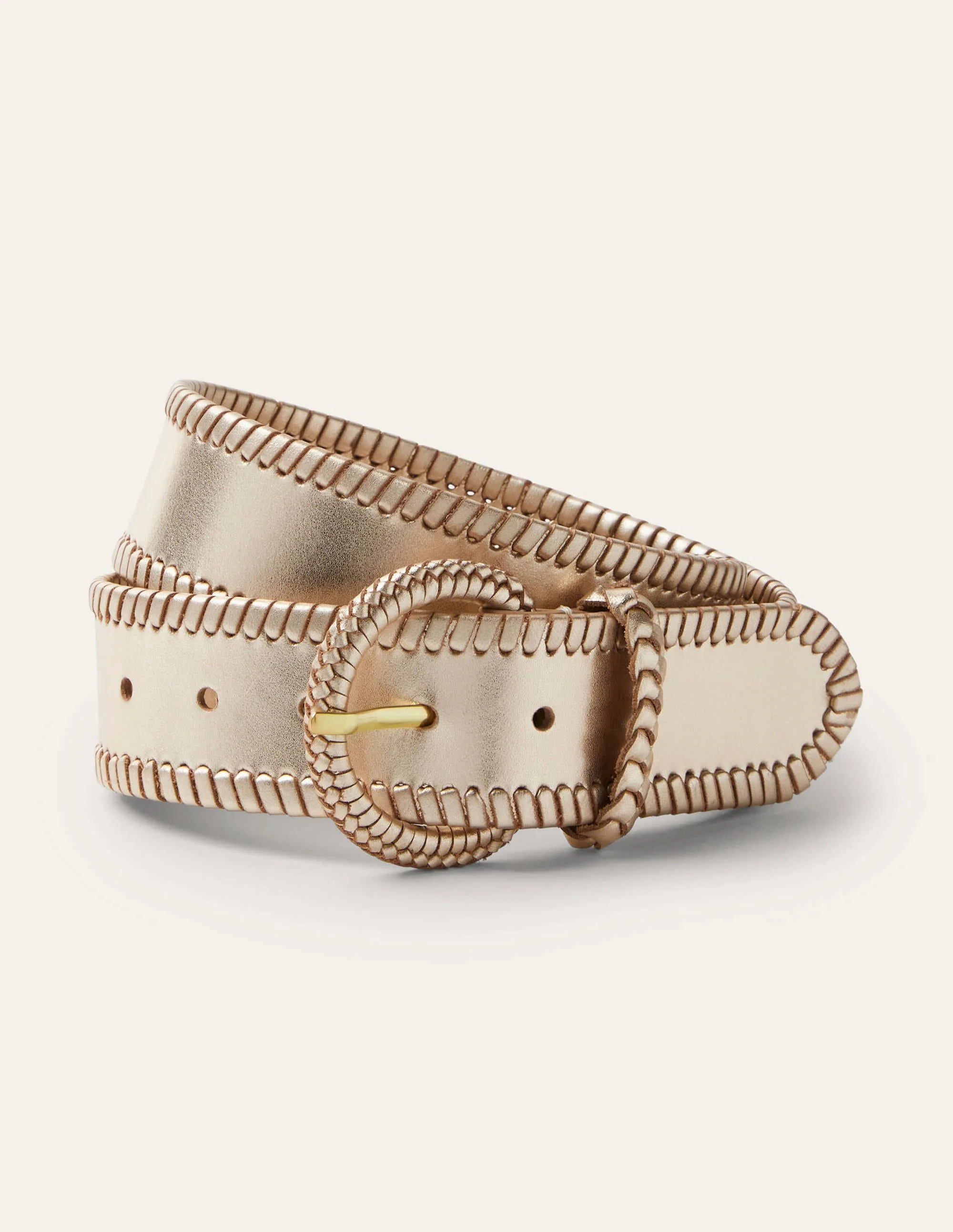 Woven Waist Belt-Gold Metallic