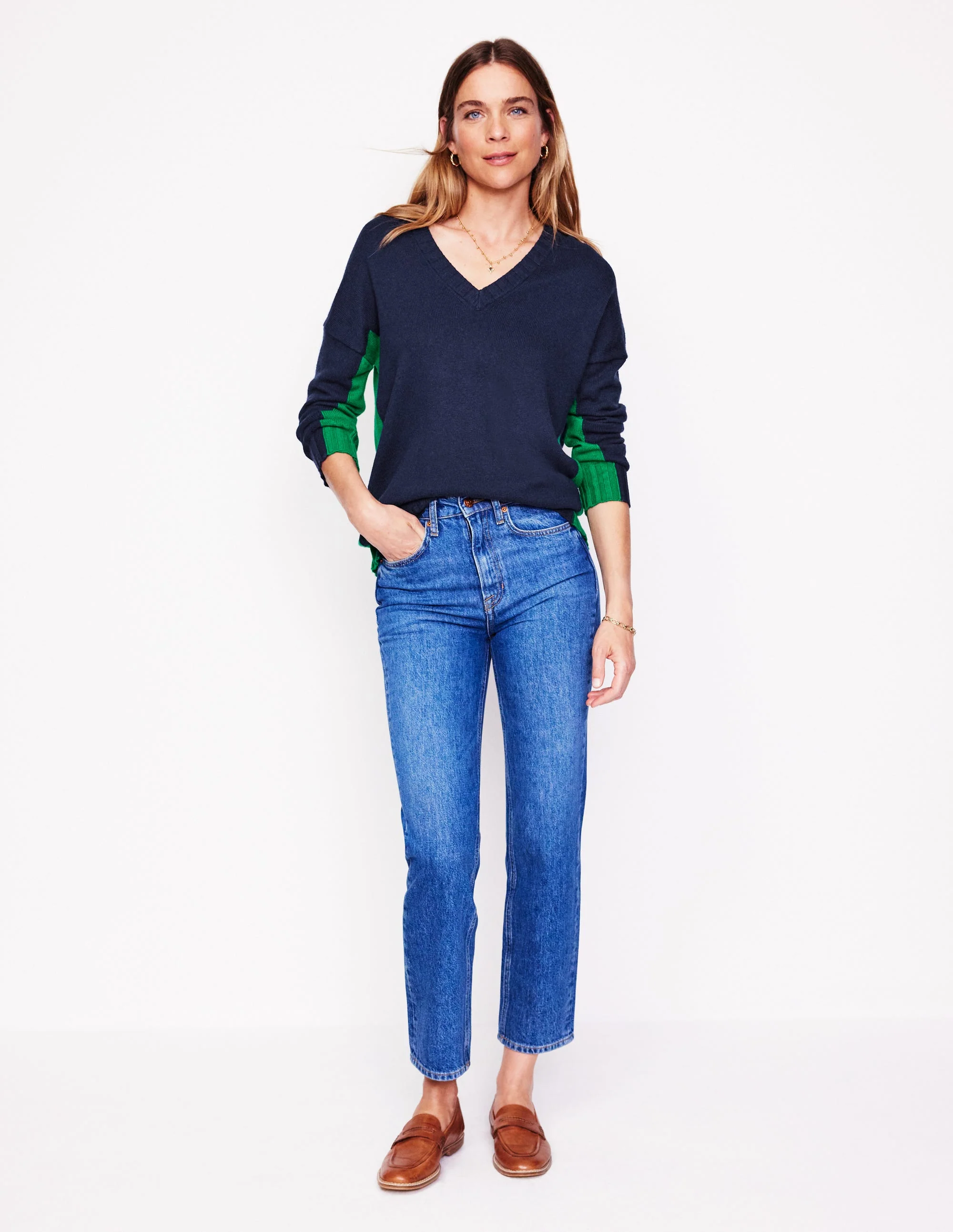 Zia Longline Jumper-Navy - Image 4