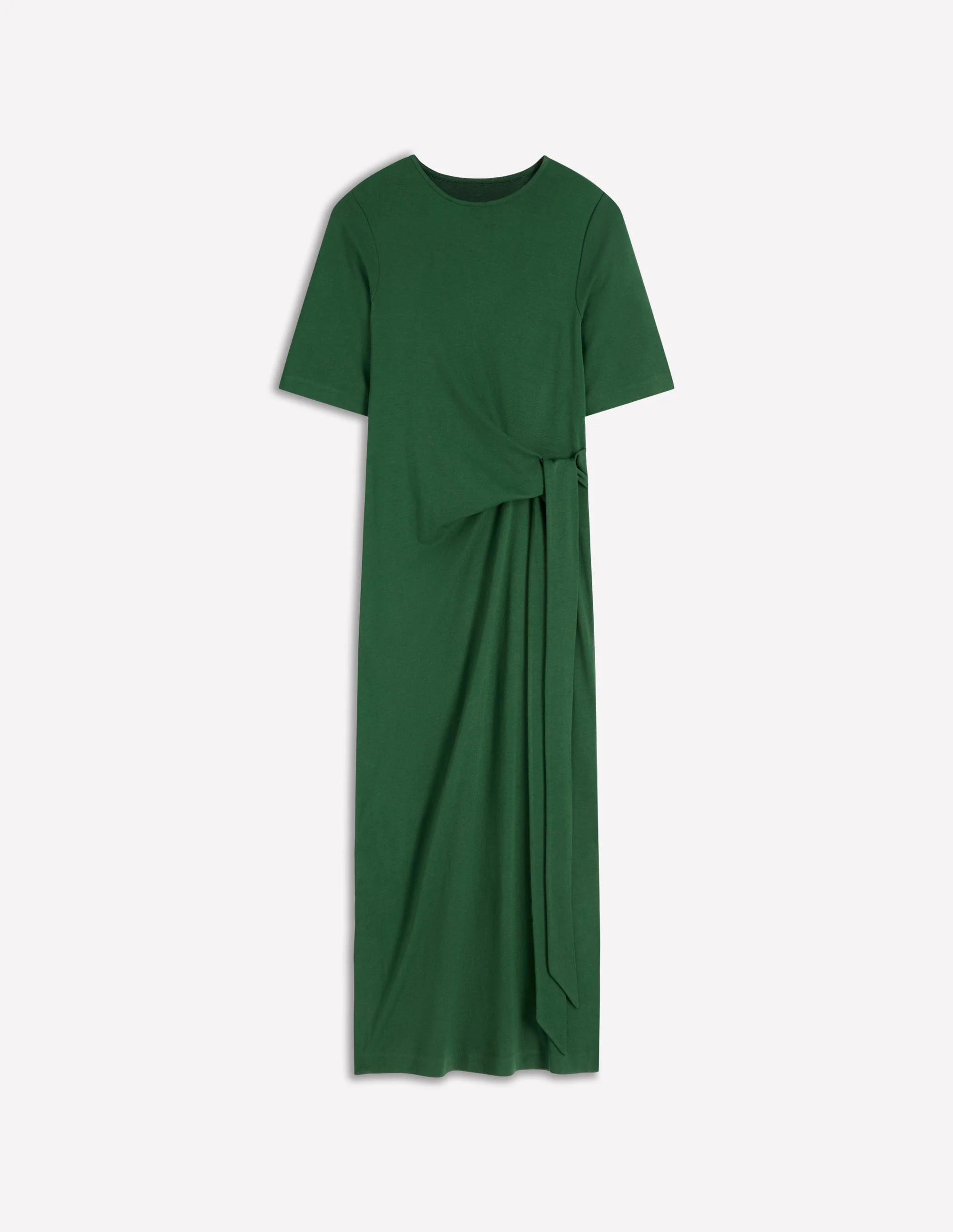 Zinnia Tie Jersey Midi Dress-Hunter Green - Image 6