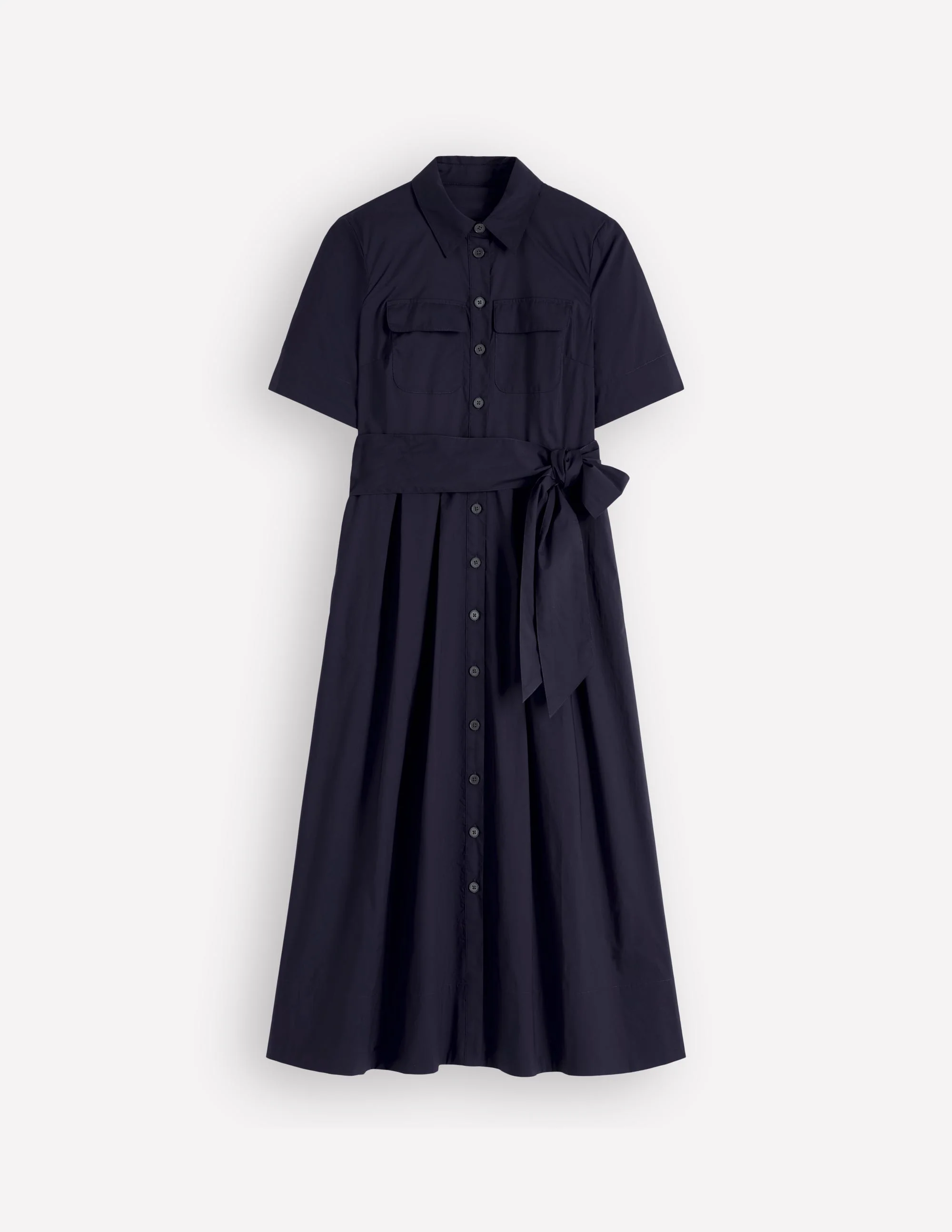 Zoe Short Sleeve Shirt Dress-Navy - Image 5