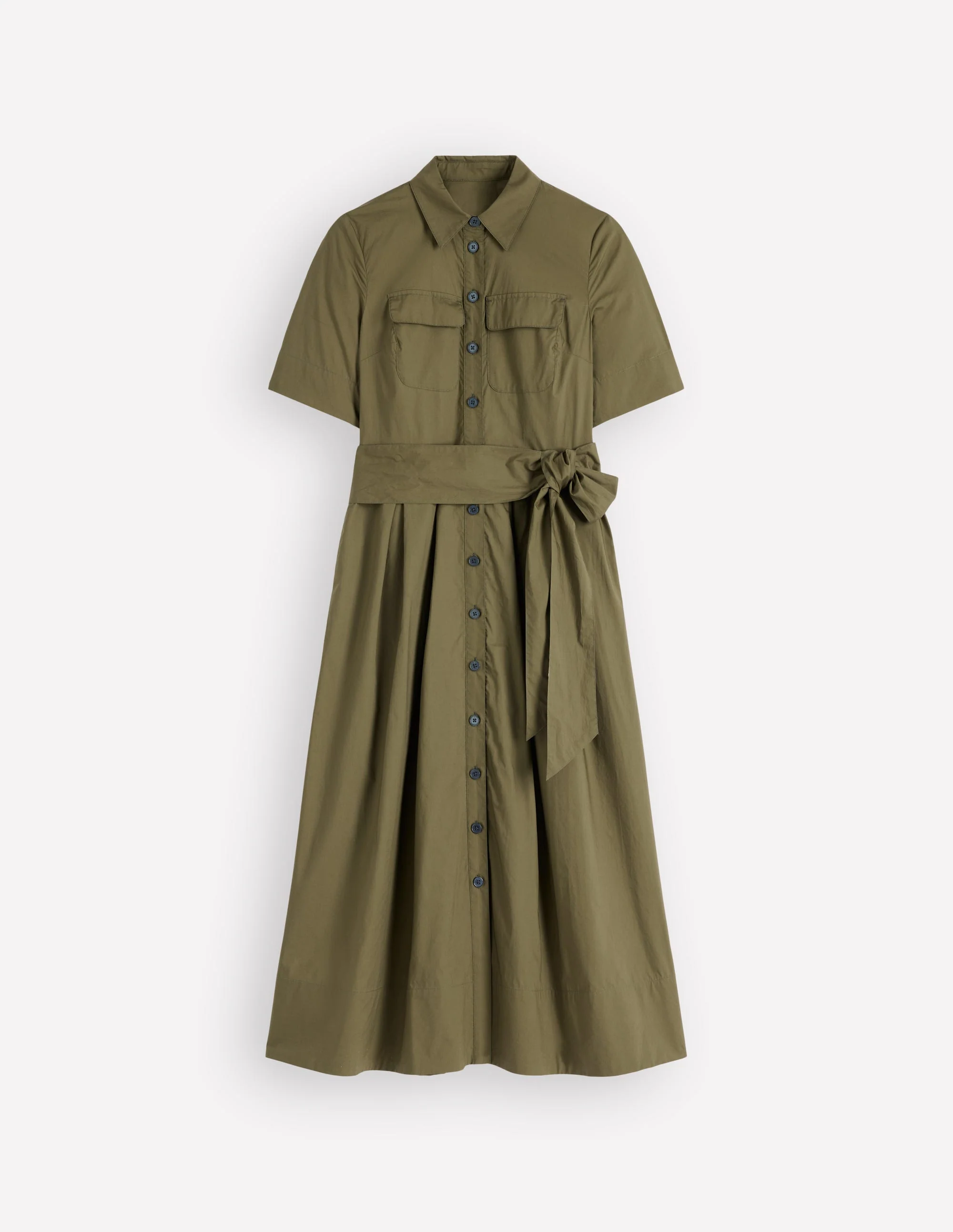 Zoe Short Sleeve Shirt Dress-Woodland Green - Image 5